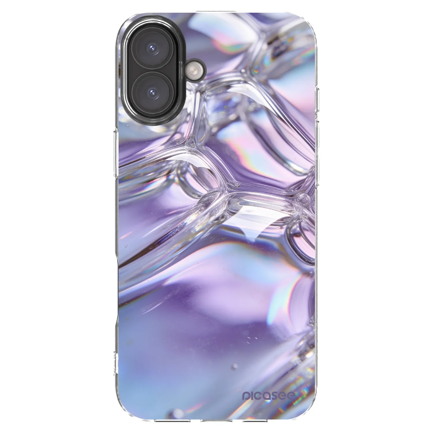 Picasee silikonski prozorni ovitek za Apple iPhone 16 Plus - Iridescent bubbles