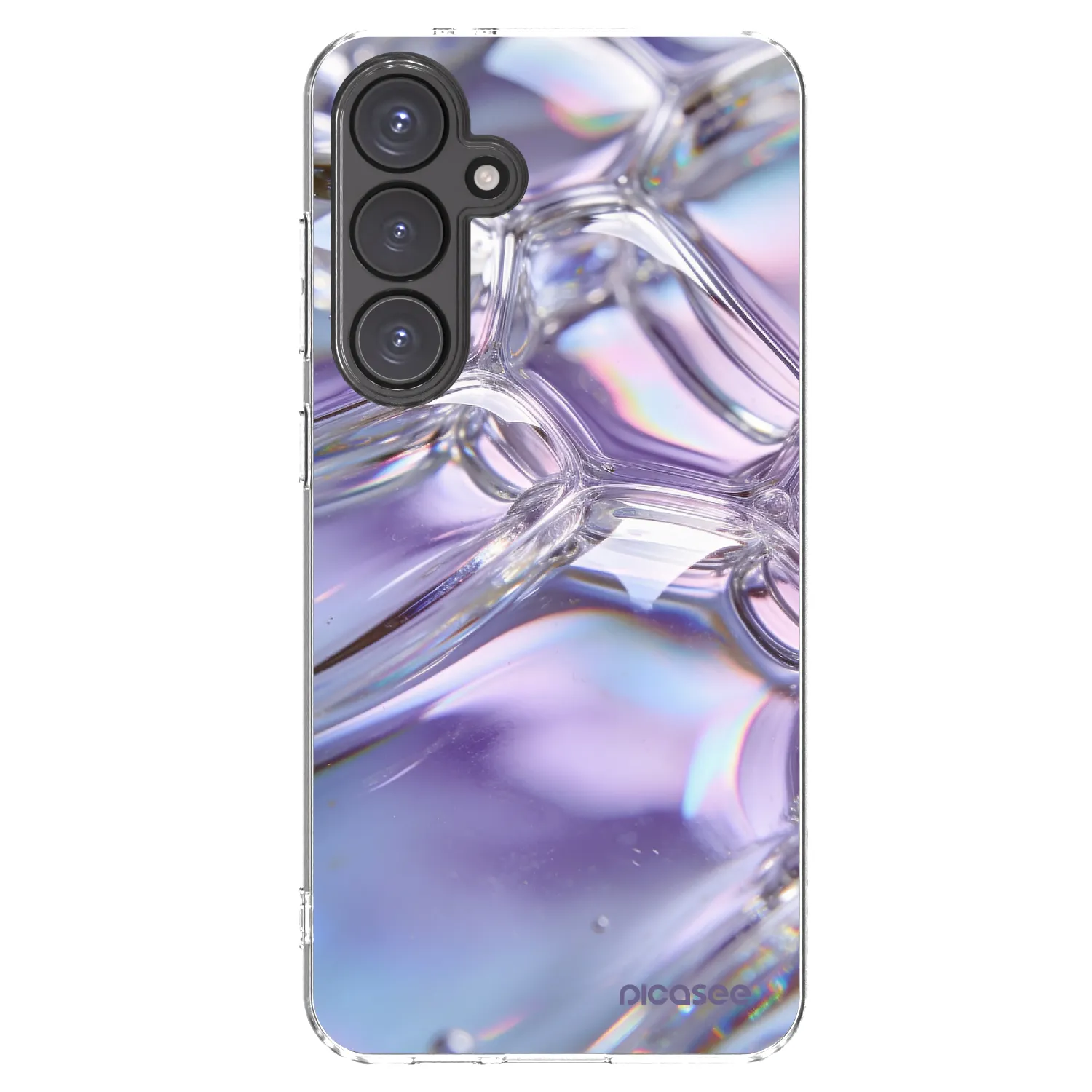 Picasee silikonski prozorni ovitek za Samsung Galaxy S24 FE S721B - Iridescent bubbles