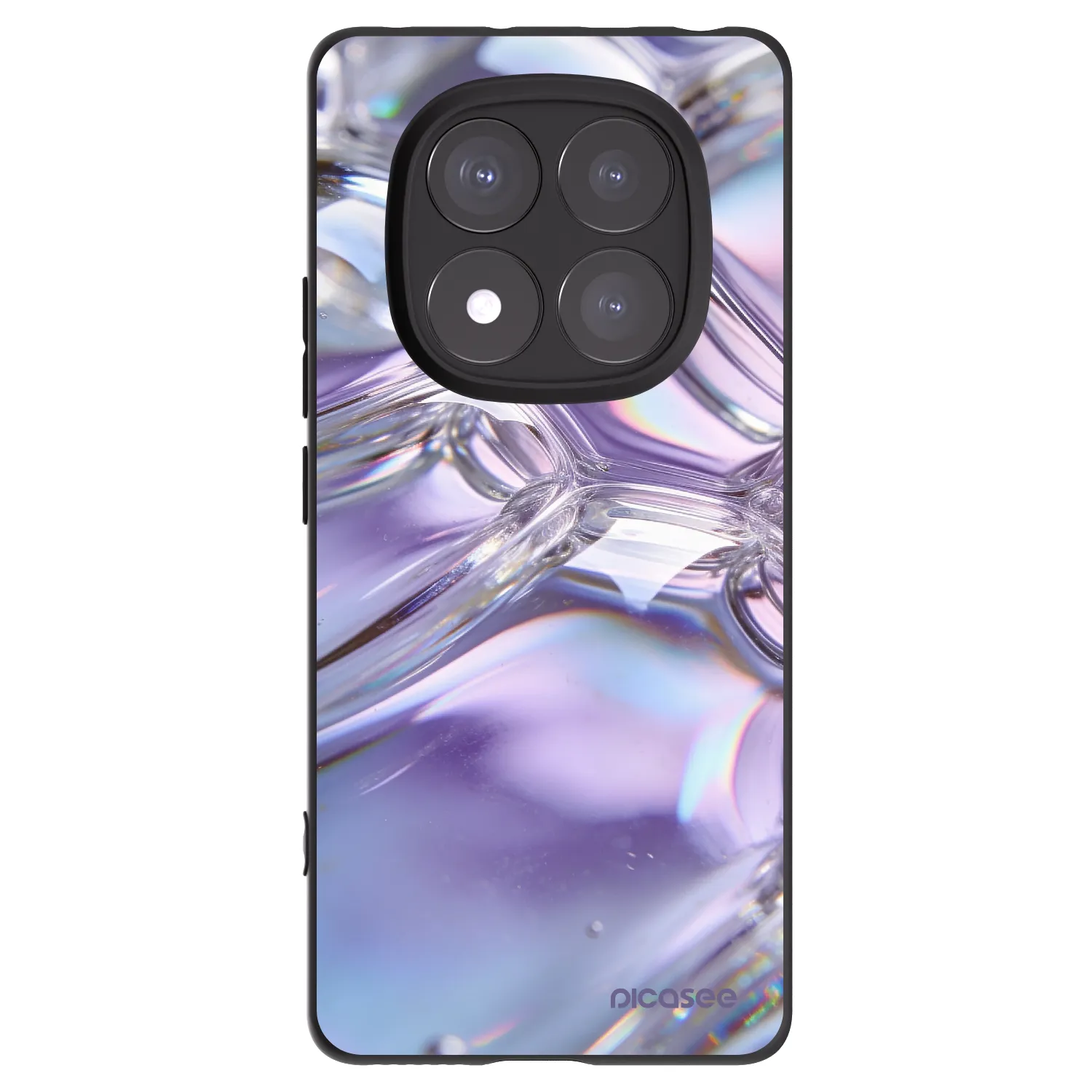 Picasee silikonski črni ovitek za Xiaomi Redmi Note 14 Pro 5G - Iridescent bubbles