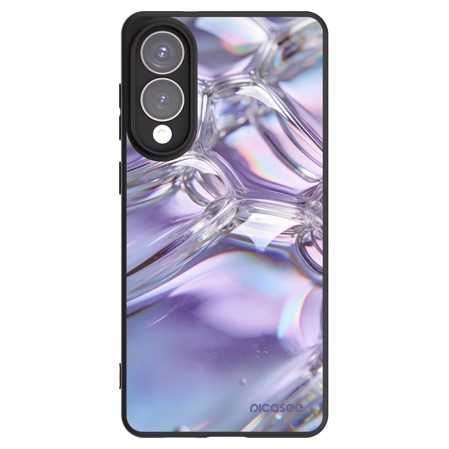 Picasee silikonski črni ovitek za Samsung Galaxy S25 Edge 5G - Iridescent bubbles