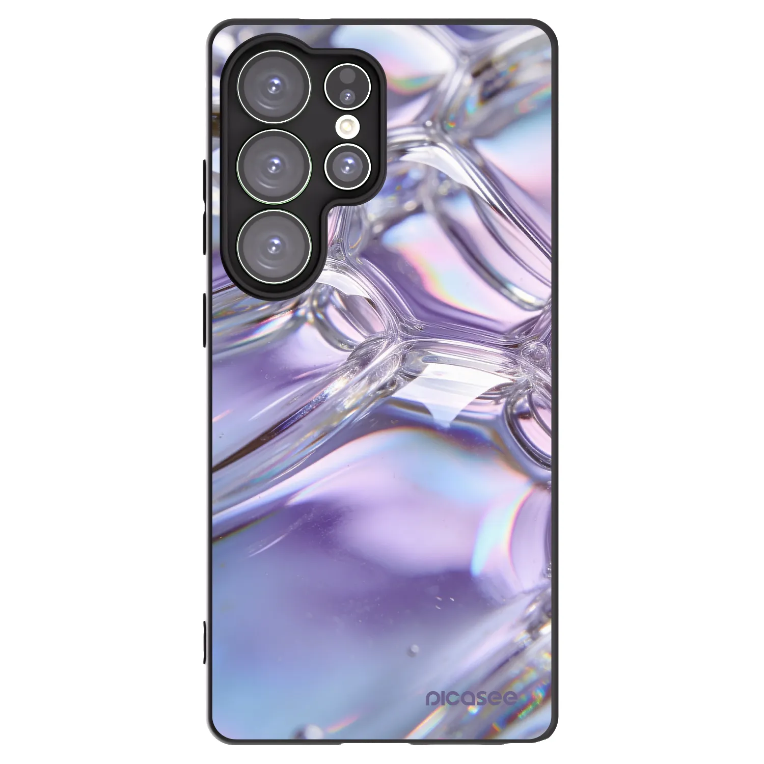 Picasee silikonski črni ovitek za Samsung Galaxy S25 Ultra 5G - Iridescent bubbles
