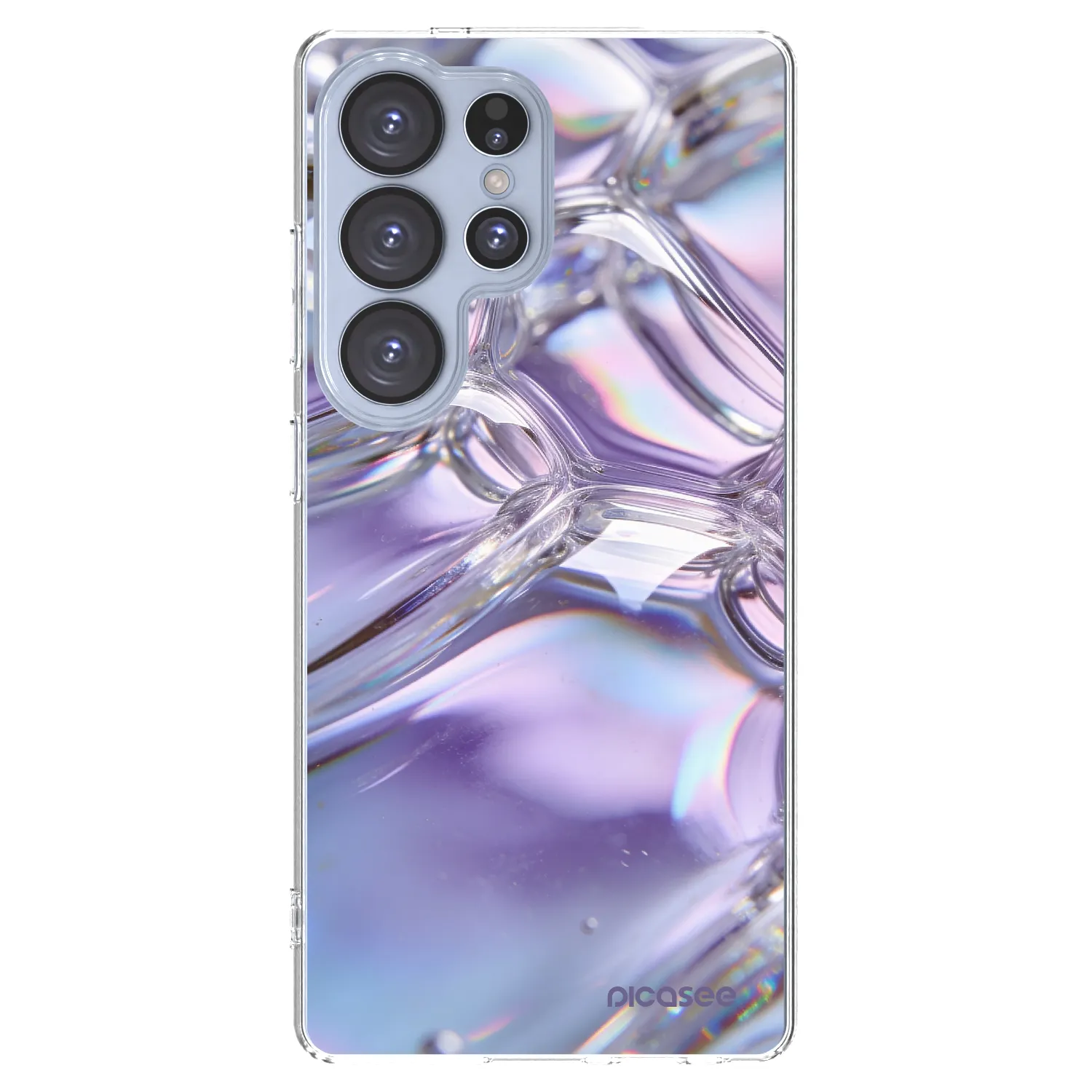 Picasee silikonski prozorni ovitek za Samsung Galaxy S25 Ultra 5G - Iridescent bubbles