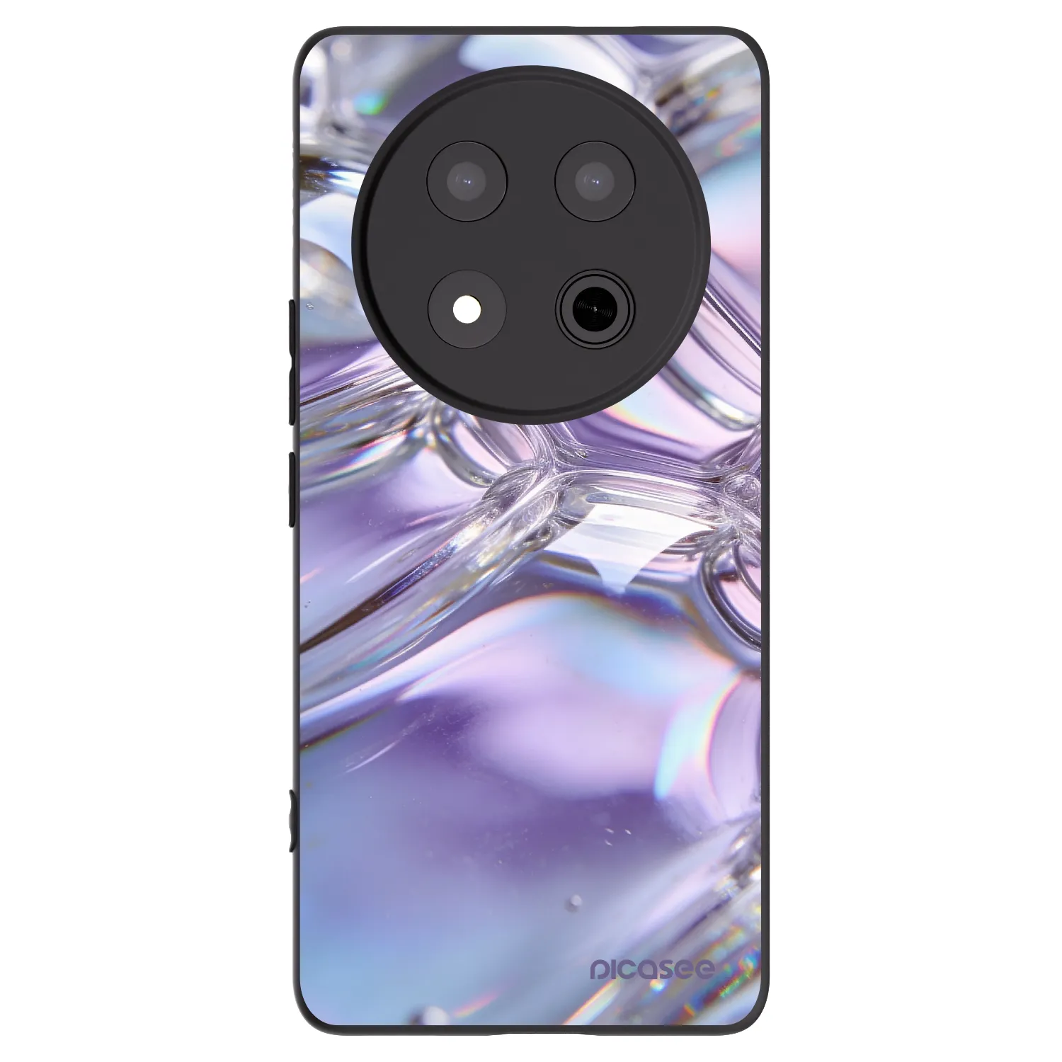 Picasee silikonski črni ovitek za Honor Magic7 Lite 5G - Iridescent bubbles