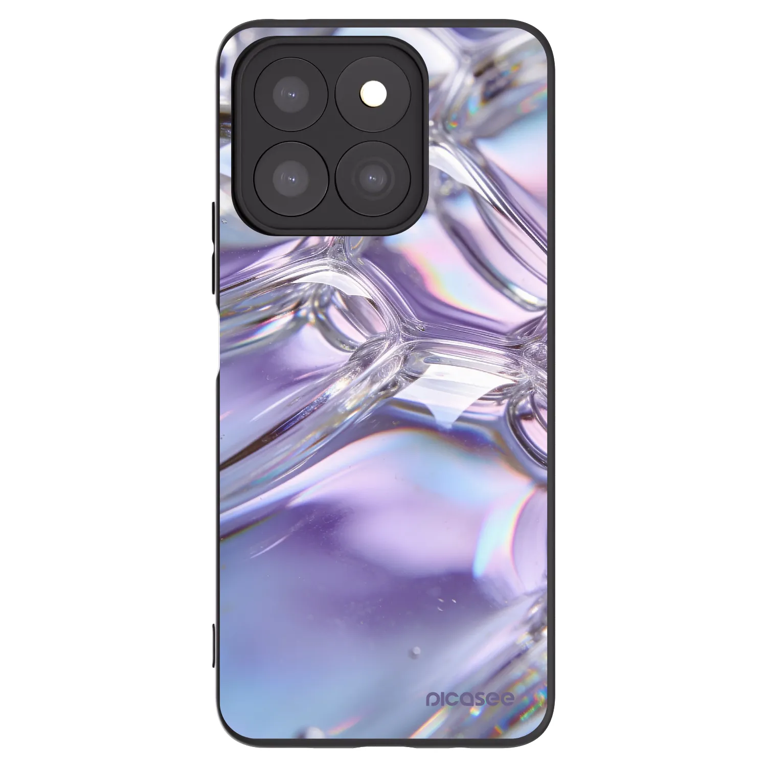 Picasee silikonski črni ovitek za Honor X8c - Iridescent bubbles