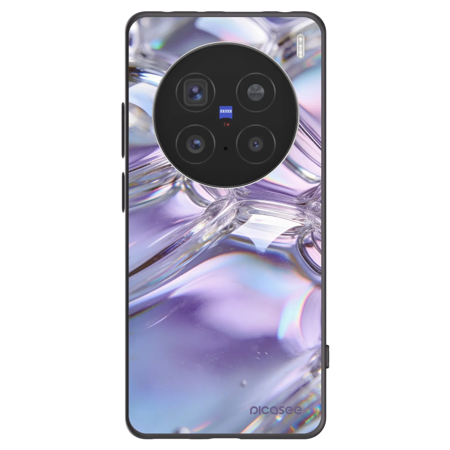 Picasee silikonski črni ovitek za Vivo X200 Pro - Iridescent bubbles