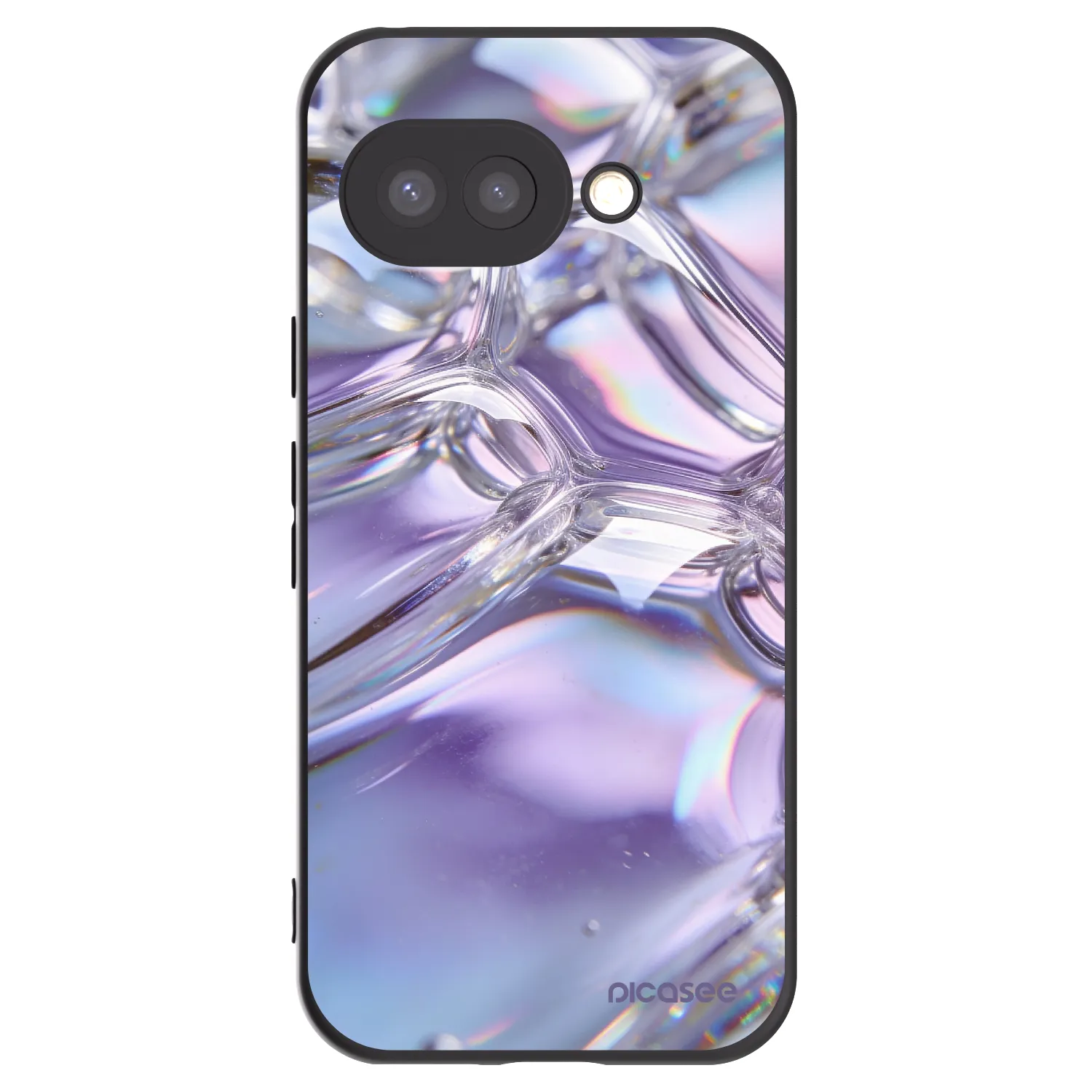 Picasee silikonski črni ovitek za Google Pixel 9a - Iridescent bubbles
