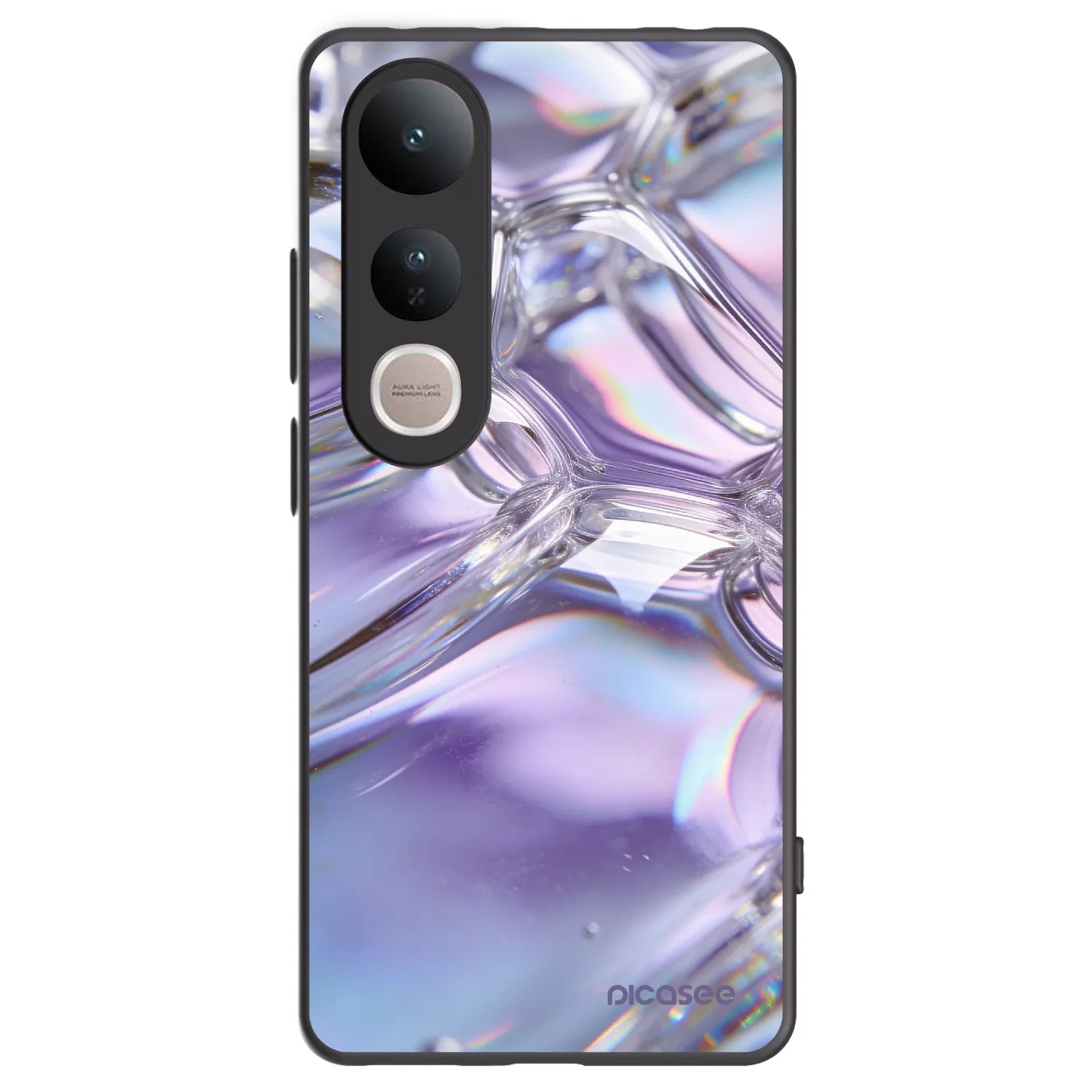 Picasee silikonski črni ovitek za Vivo V50 Lite 5G - Iridescent bubbles