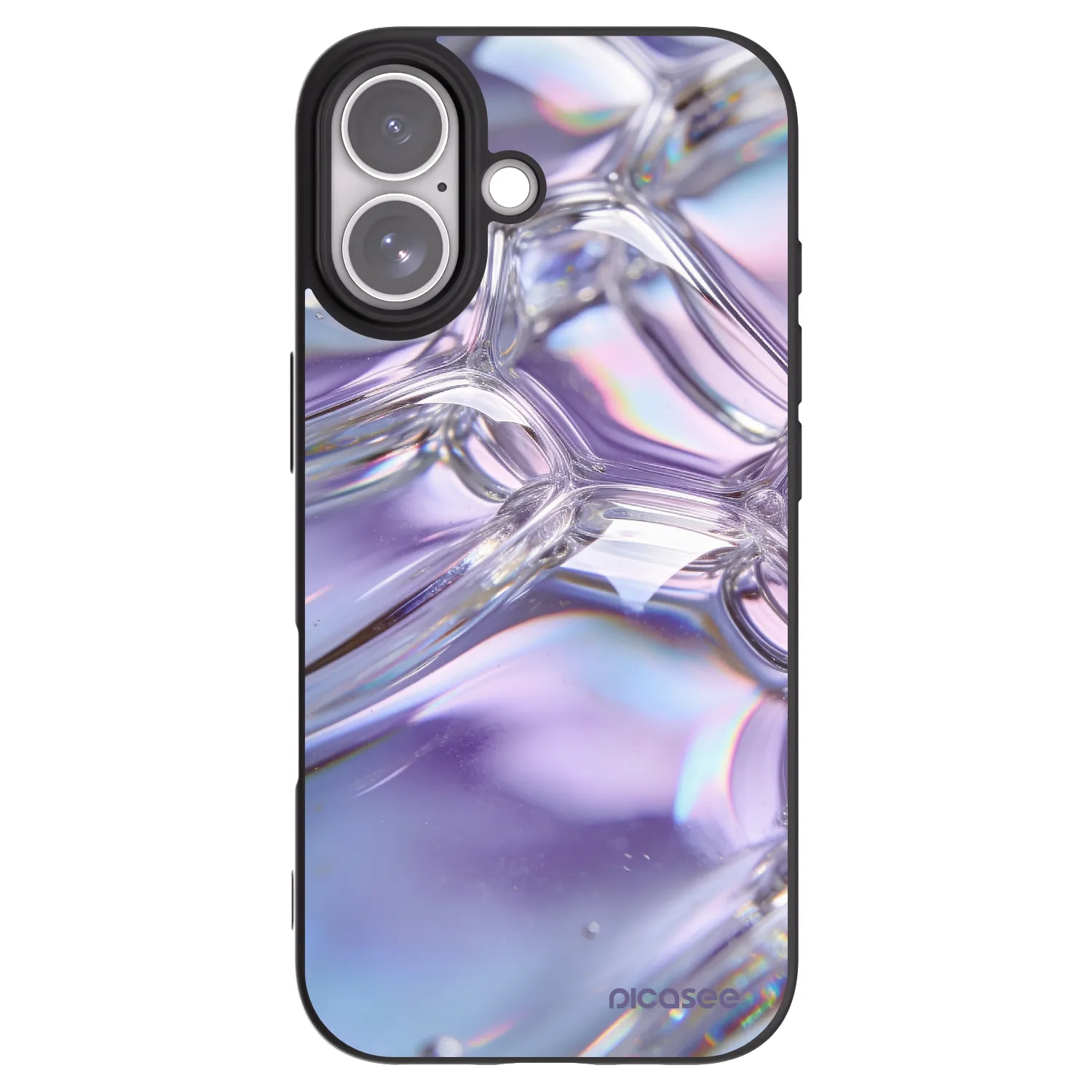 Picasee silikonski črni ovitek za Apple iPhone 17 - Iridescent bubbles