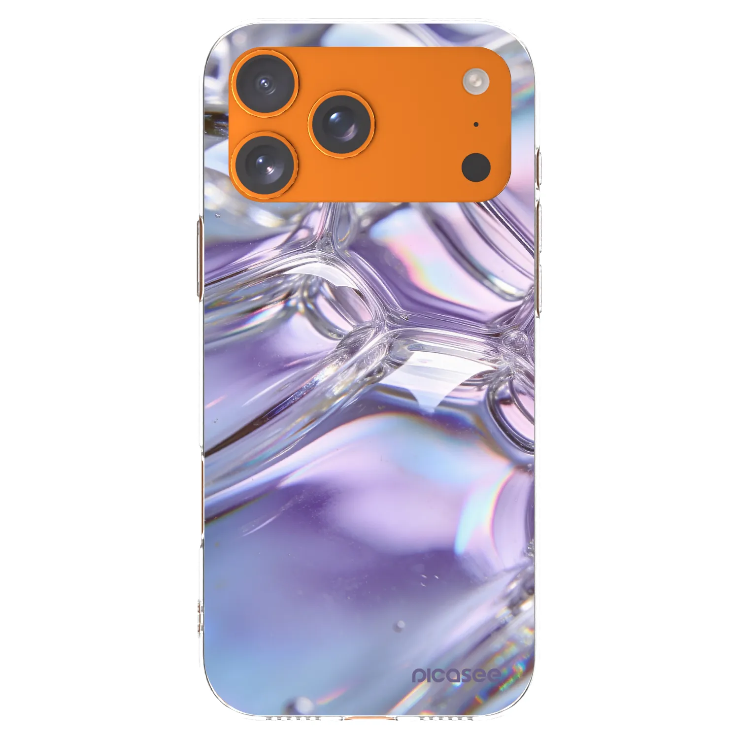 Picasee silikonski prozorni ovitek za Apple iPhone 17 Pro Max - Iridescent bubbles
