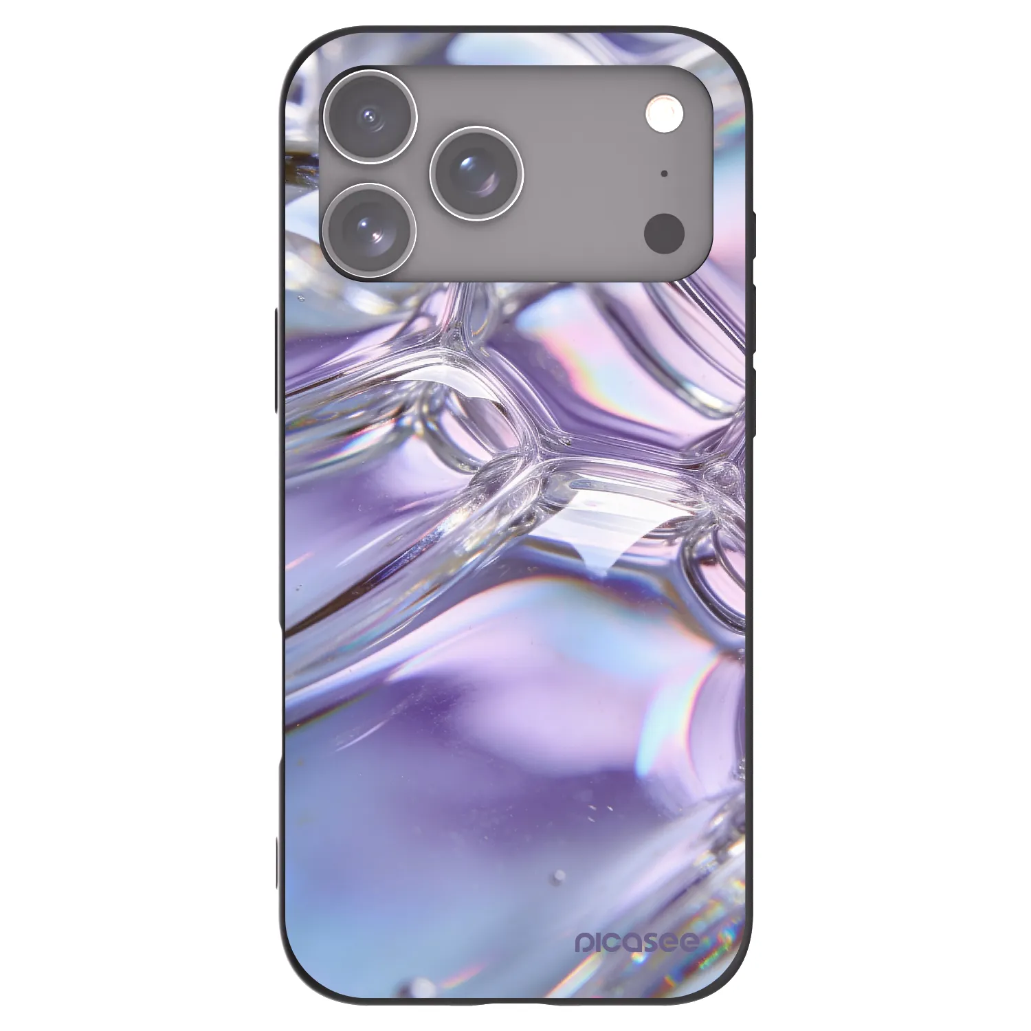 Picasee silikonski črni ovitek za Apple iPhone 17 Pro Max - Iridescent bubbles