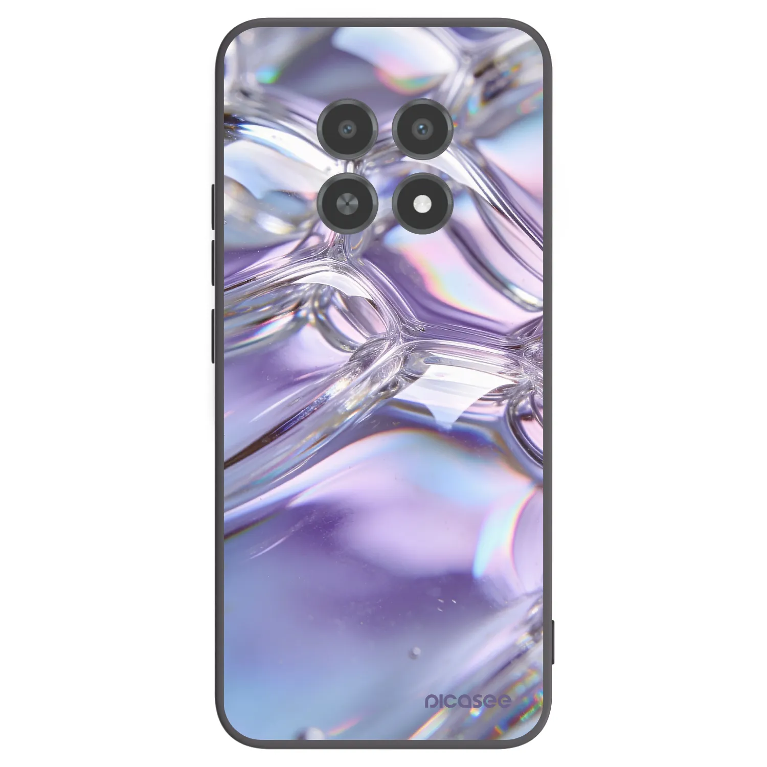 Picasee silikonski črni ovitek za Realme 12X - Iridescent bubbles