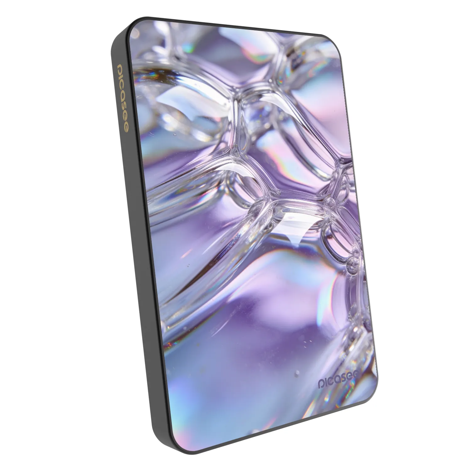 Picasee Prenosna baterija z MagSafe 5 000 mAh Siva - Iridescent bubbles