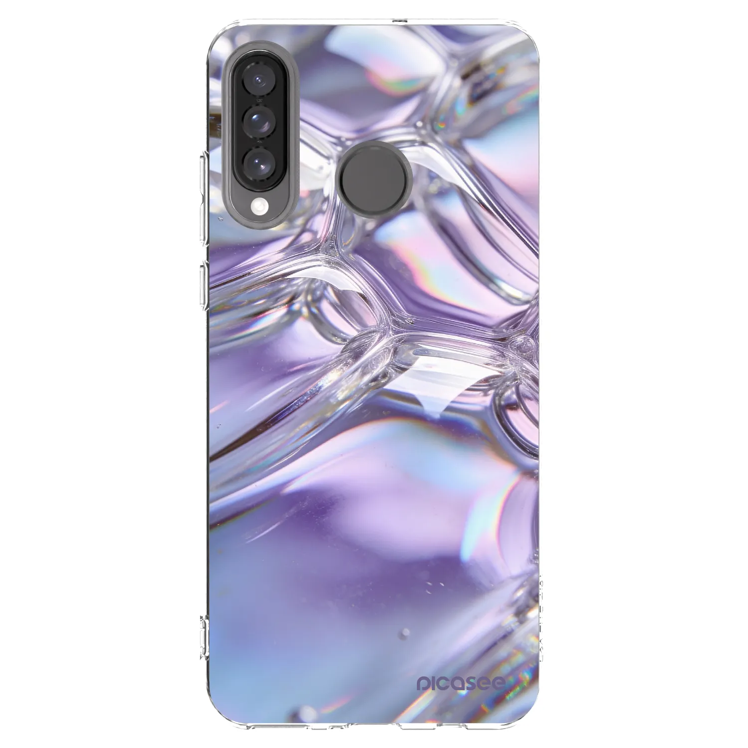 Picasee silikonski prozorni ovitek za Huawei P30 Lite - Iridescent bubbles