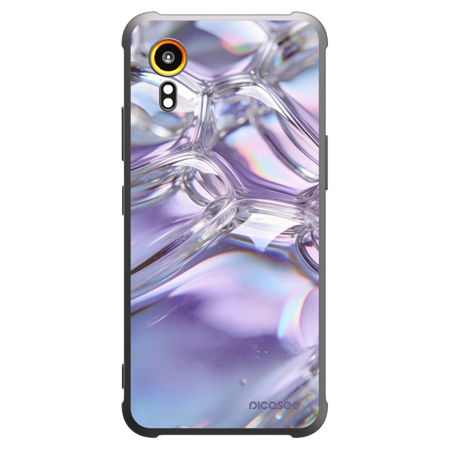 Picasee silikonski črni ovitek za Samsung Galaxy XCover 7 - Iridescent bubbles