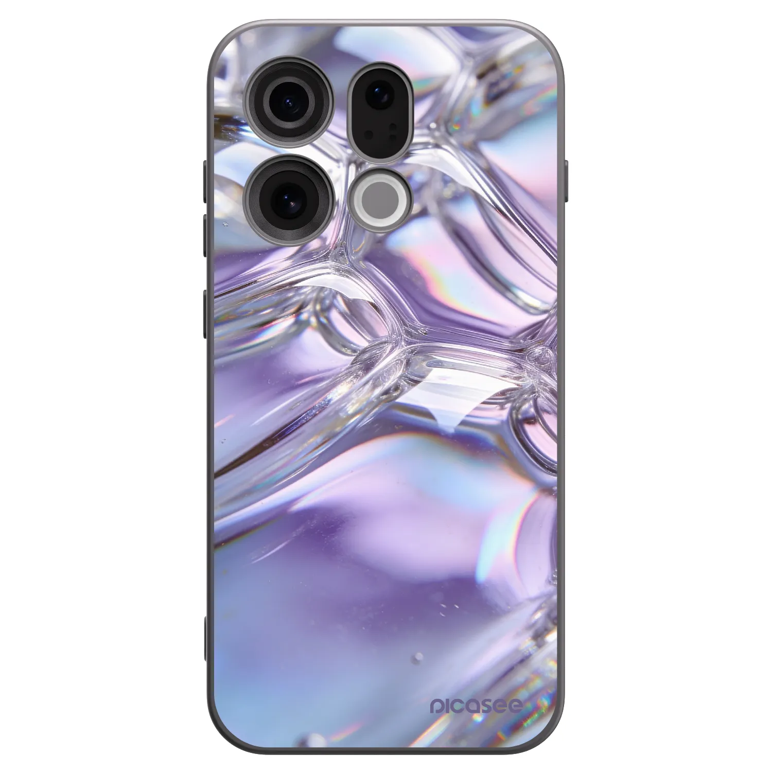 Picasee silikonski črni ovitek za OPPO Find X9 - Iridescent bubbles