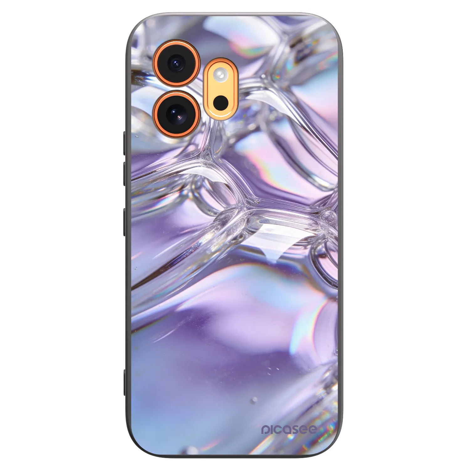 Picasee silikonski črni ovitek za Honor 600 - Iridescent bubbles
