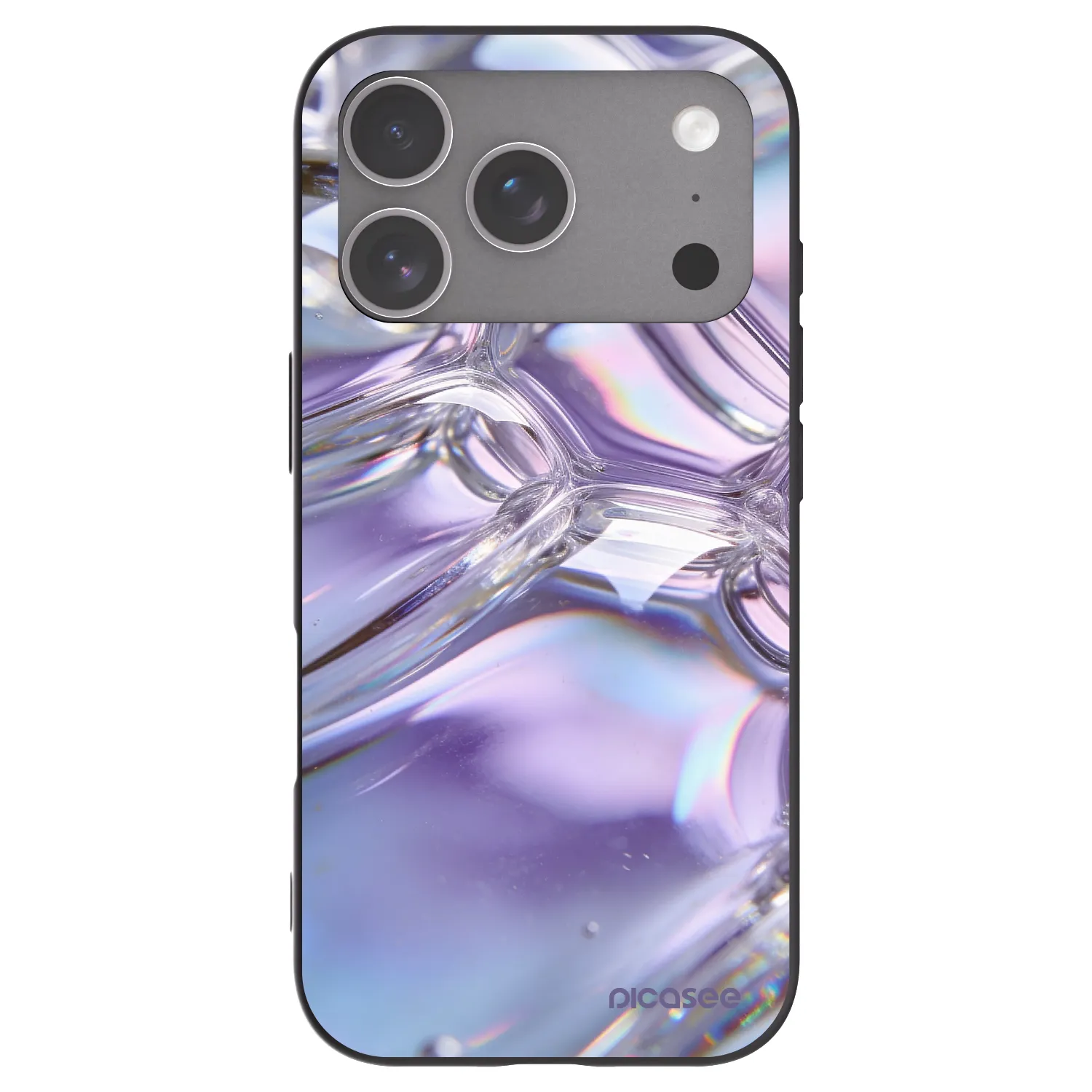 Picasee silikonski črni ovitek za Apple iPhone 18 Pro - Iridescent bubbles