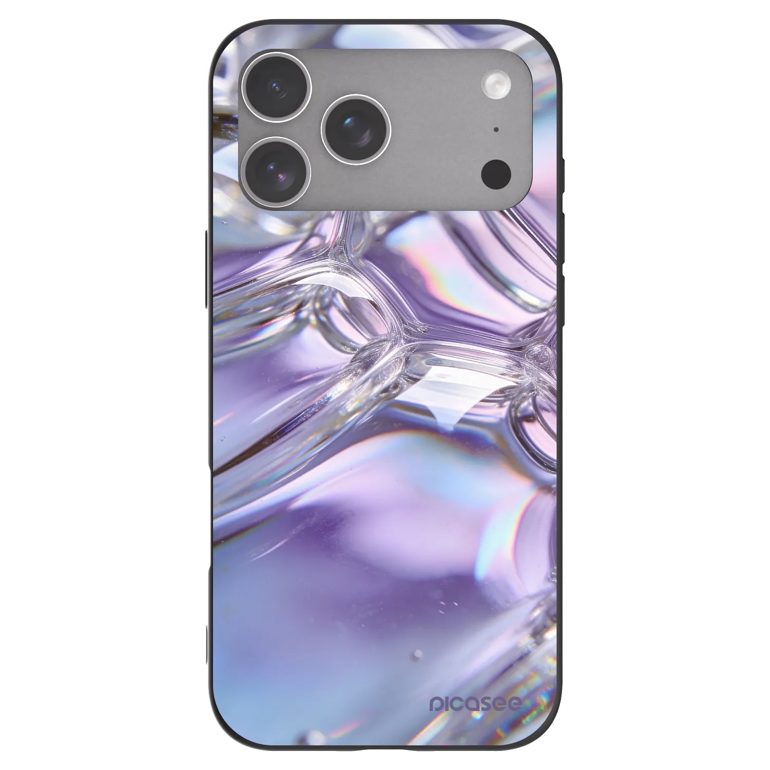 Picasee silikonski črni ovitek za Apple iPhone 18 Pro Max - Iridescent bubbles