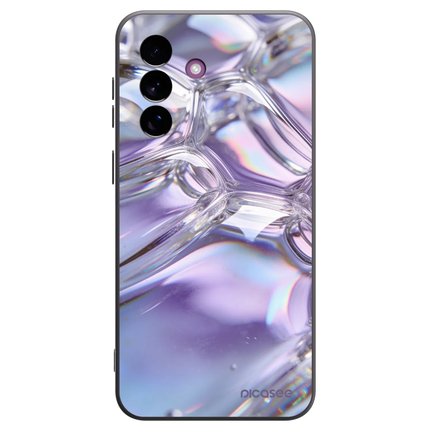 Picasee silikonski črni ovitek za Samsung Galaxy A37 - Iridescent bubbles