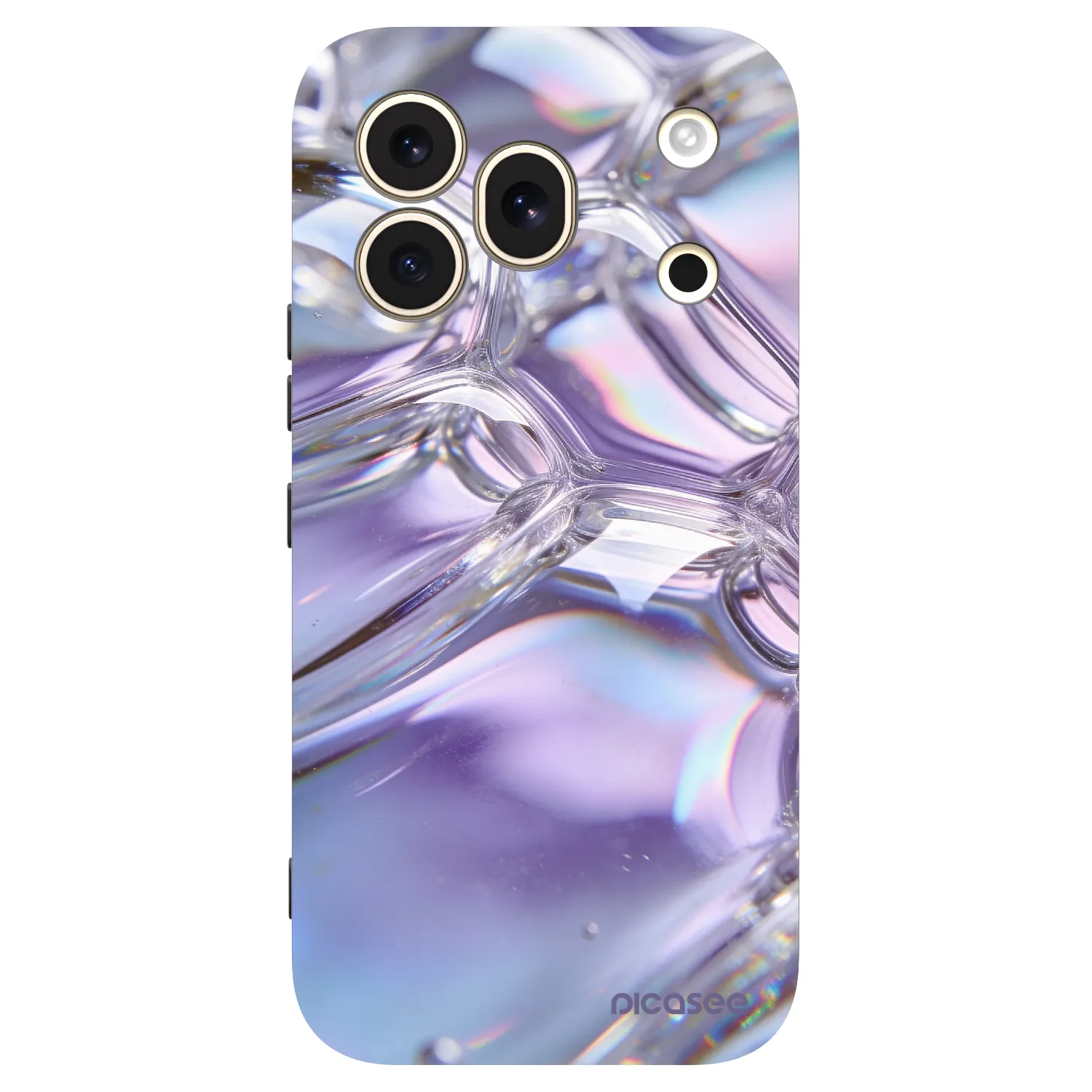Picasee silikonski črni ovitek za Honor 600 Pro - Iridescent bubbles