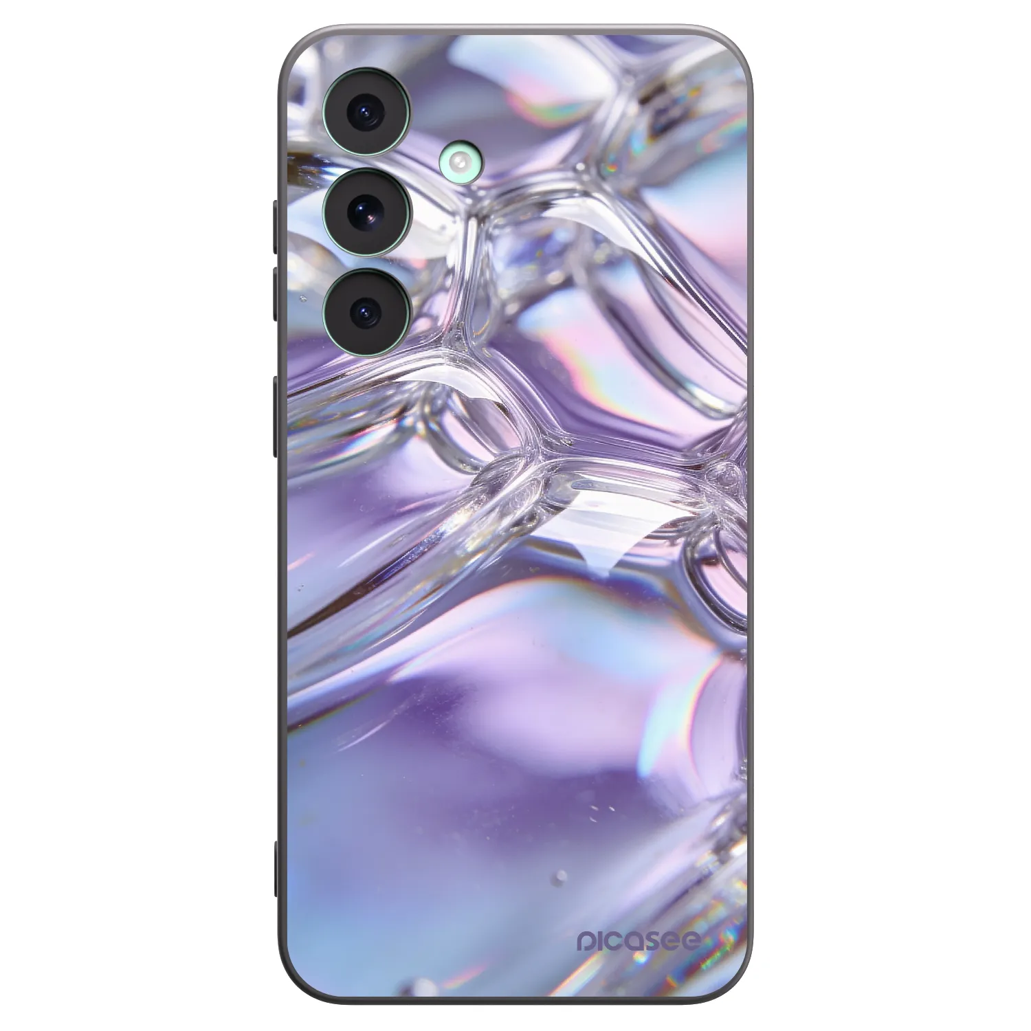 Picasee silikonski črni ovitek za Samsung Galaxy S26 FE - Iridescent bubbles
