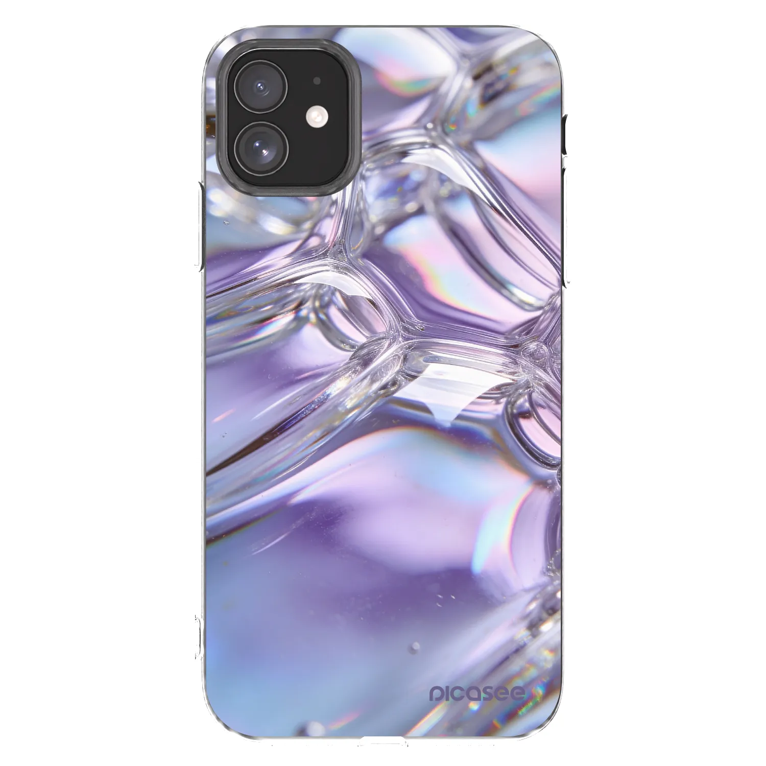 Picasee silikonski prozorni ovitek za Apple iPhone 11 - Iridescent bubbles