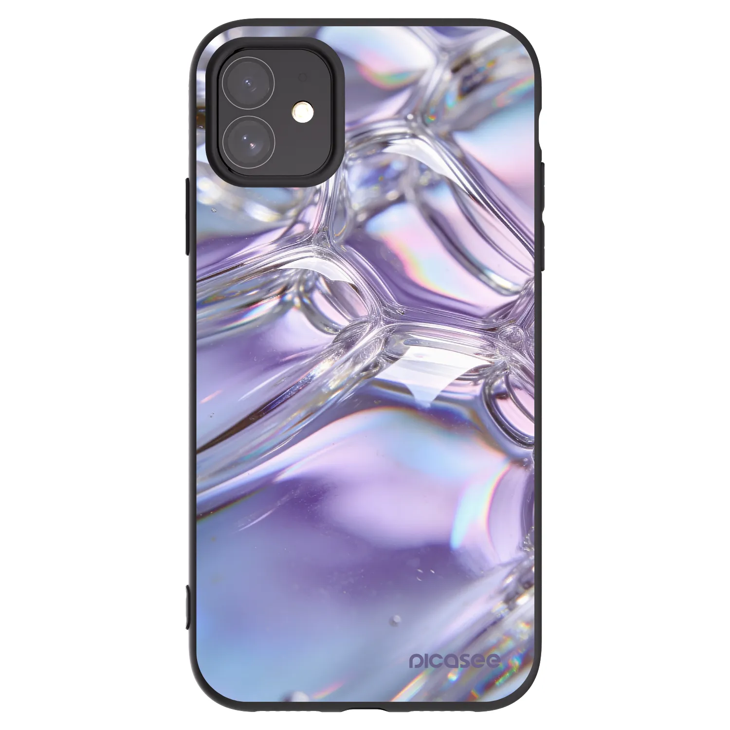 Picasee silikonski črni ovitek za Apple iPhone 11 - Iridescent bubbles