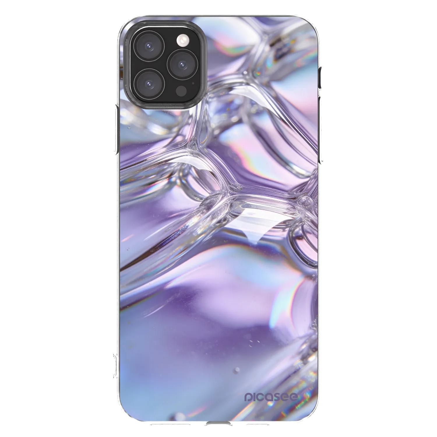 Picasee silikonski prozorni ovitek za Apple iPhone 11 Pro Max - Iridescent bubbles