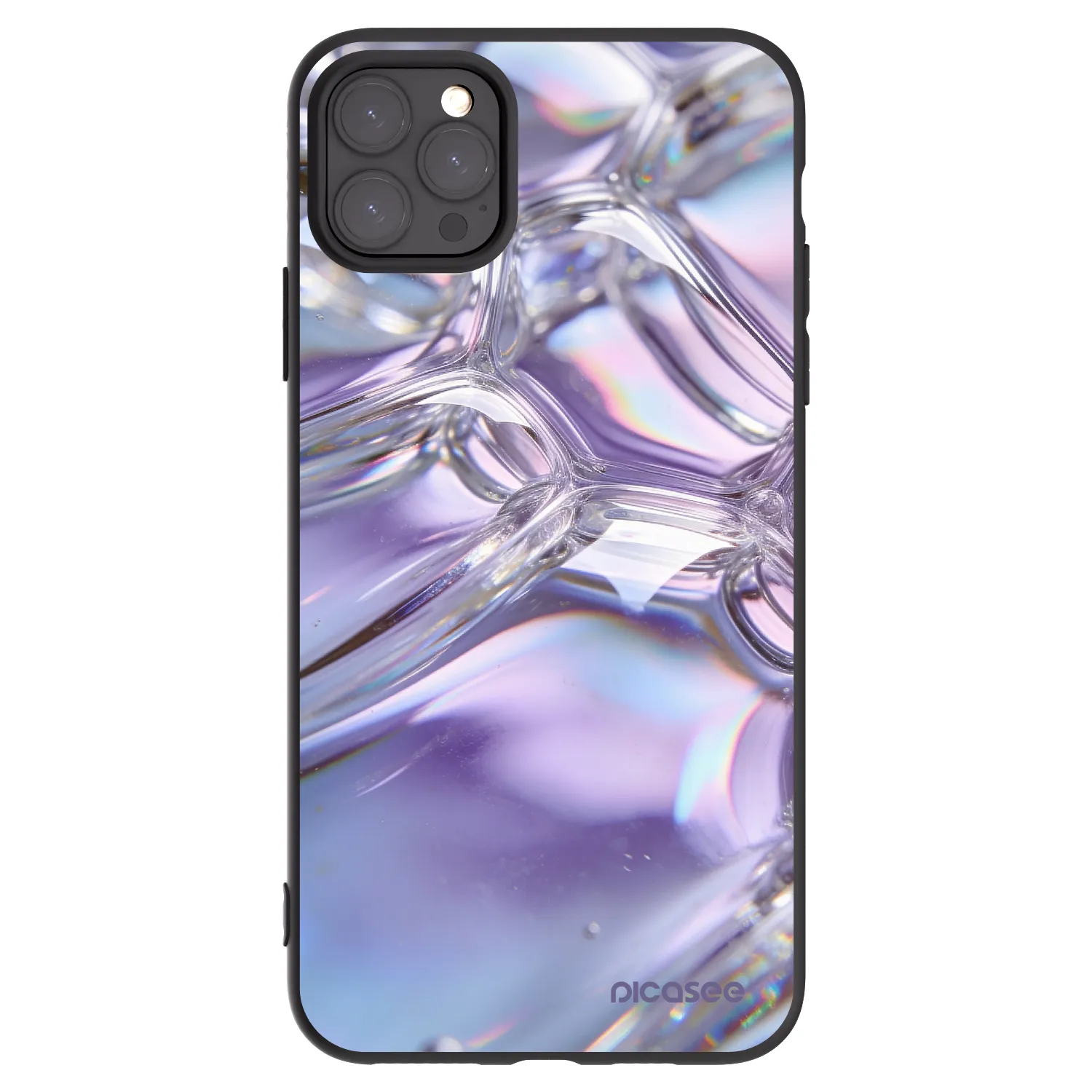 Picasee silikonski črni ovitek za Apple iPhone 11 Pro Max - Iridescent bubbles