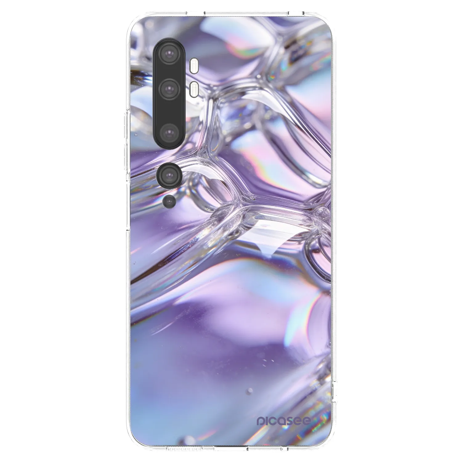 Picasee silikonski prozorni ovitek za Xiaomi Mi Note 10 (Pro) - Iridescent bubbles
