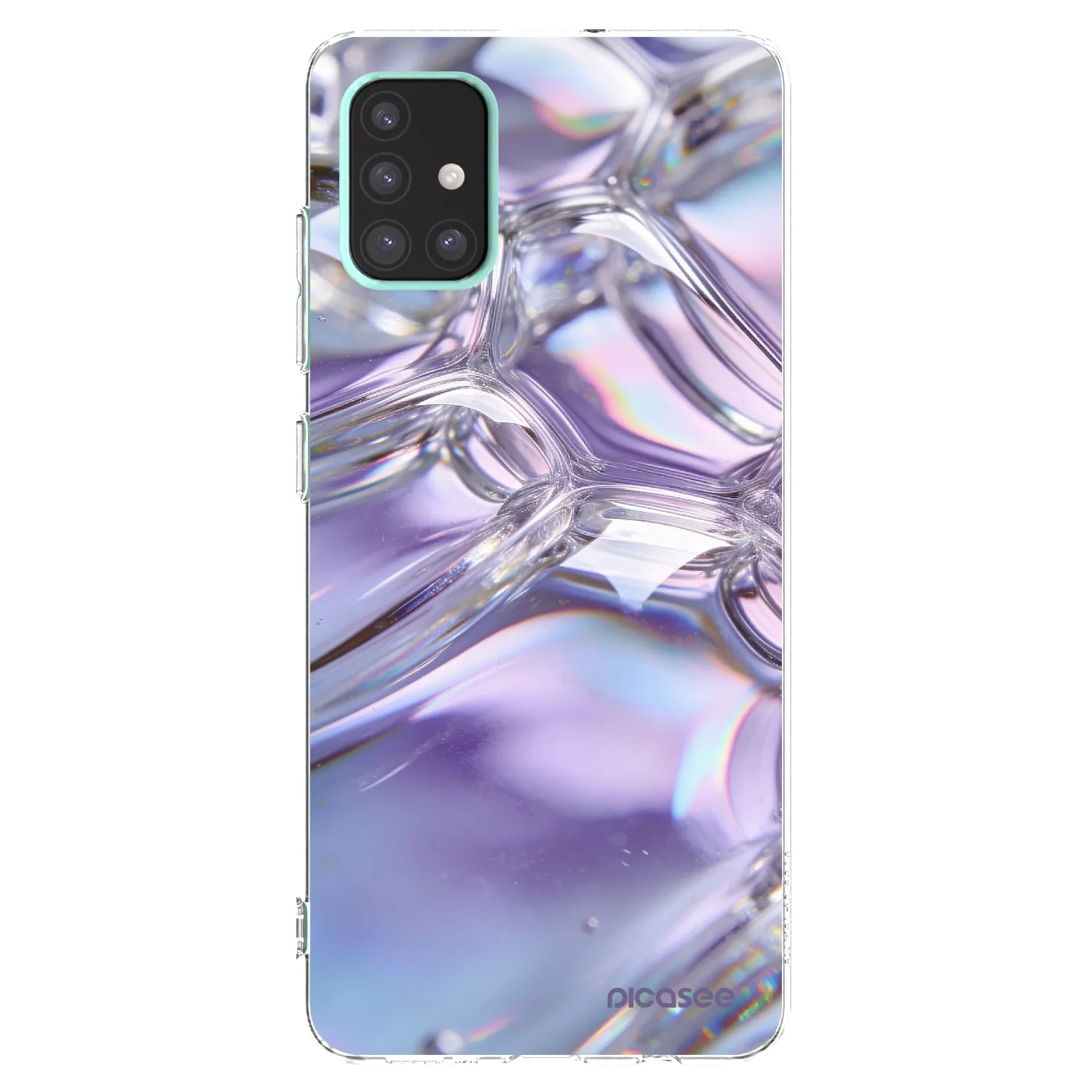 Picasee silikonski prozorni ovitek za Samsung Galaxy A51 A515F - Iridescent bubbles