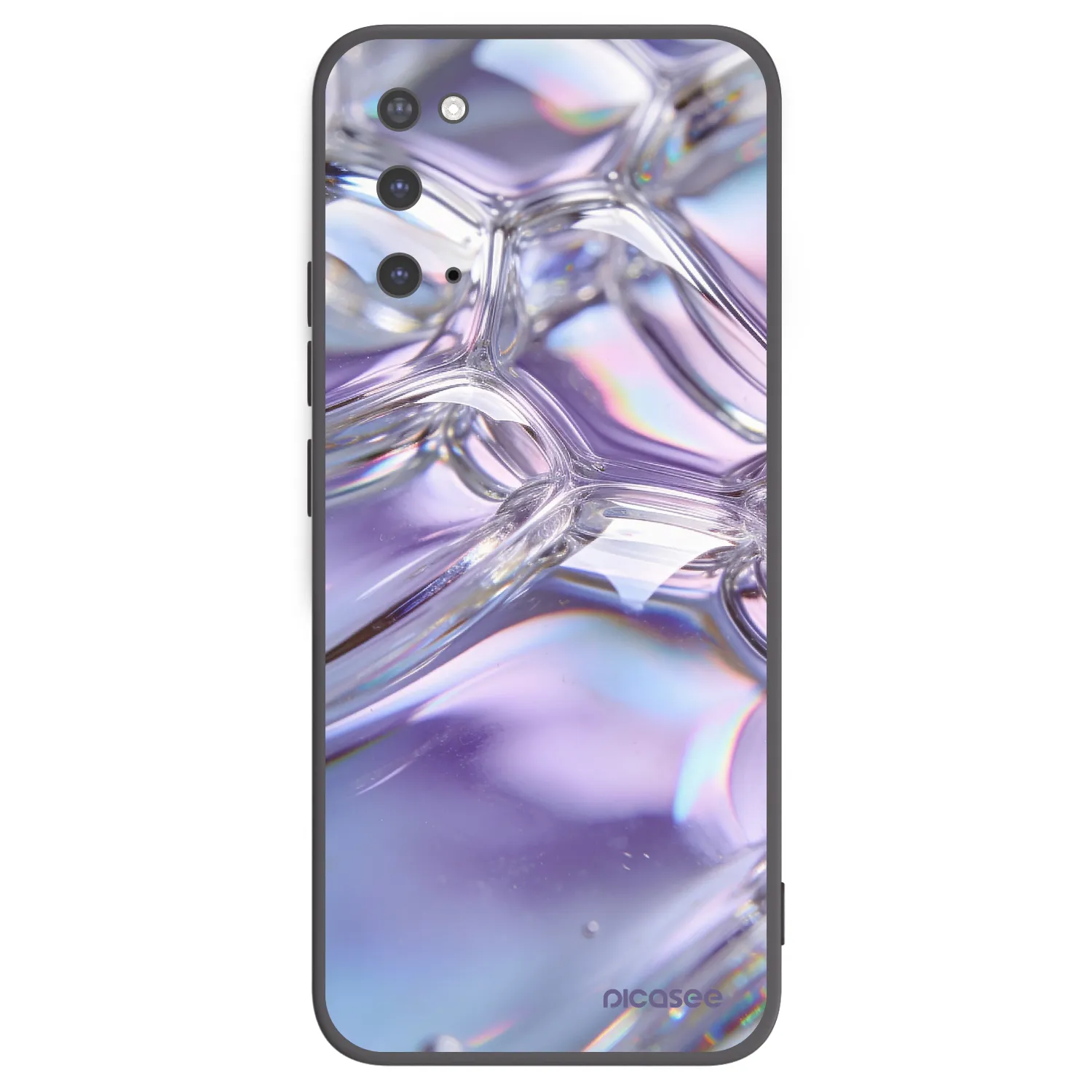 Picasee silikonski črni ovitek za Samsung Galaxy S20 G980F - Iridescent bubbles