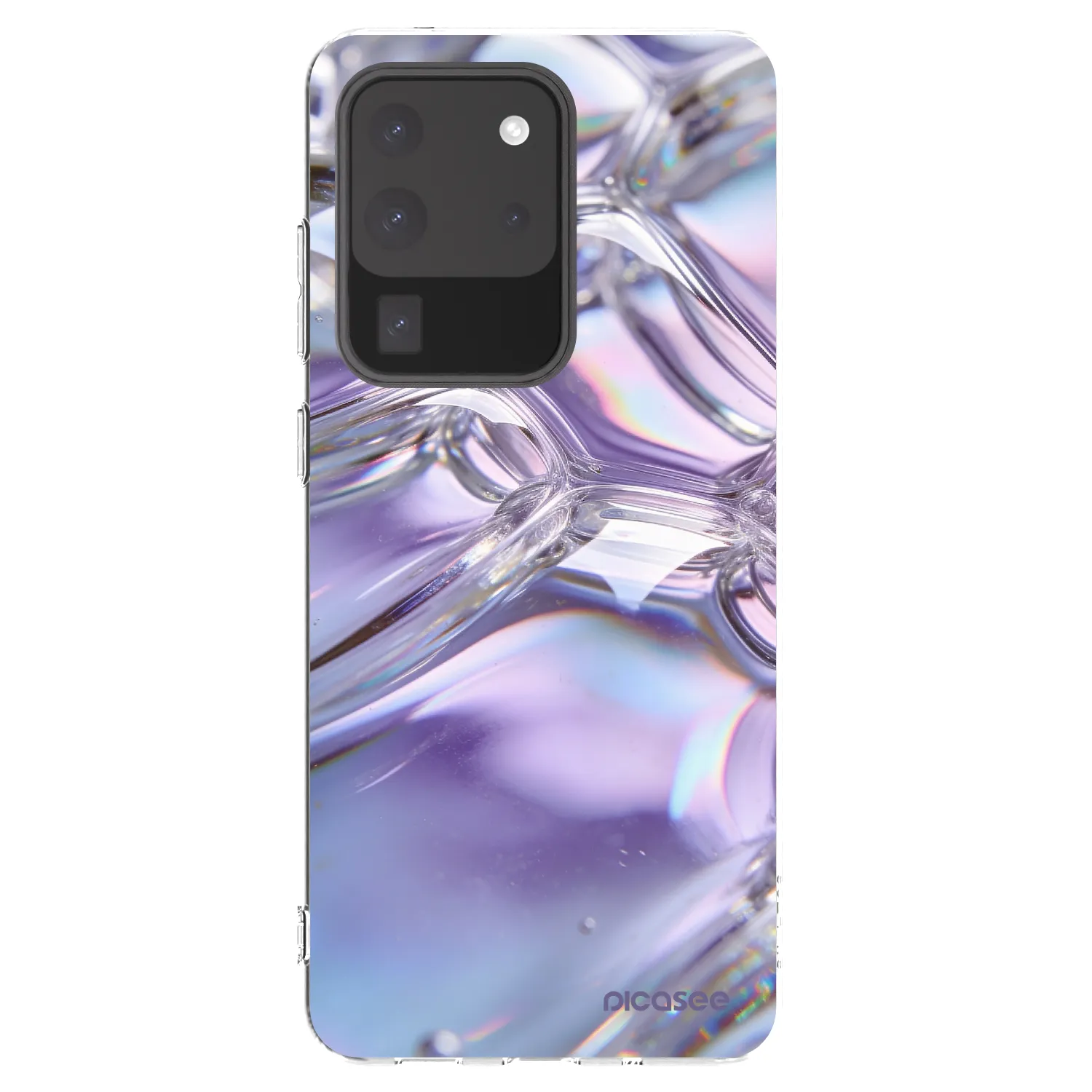 Picasee silikonski prozorni ovitek za Samsung Galaxy S20 Ultra 5G G988F - Iridescent bubbles