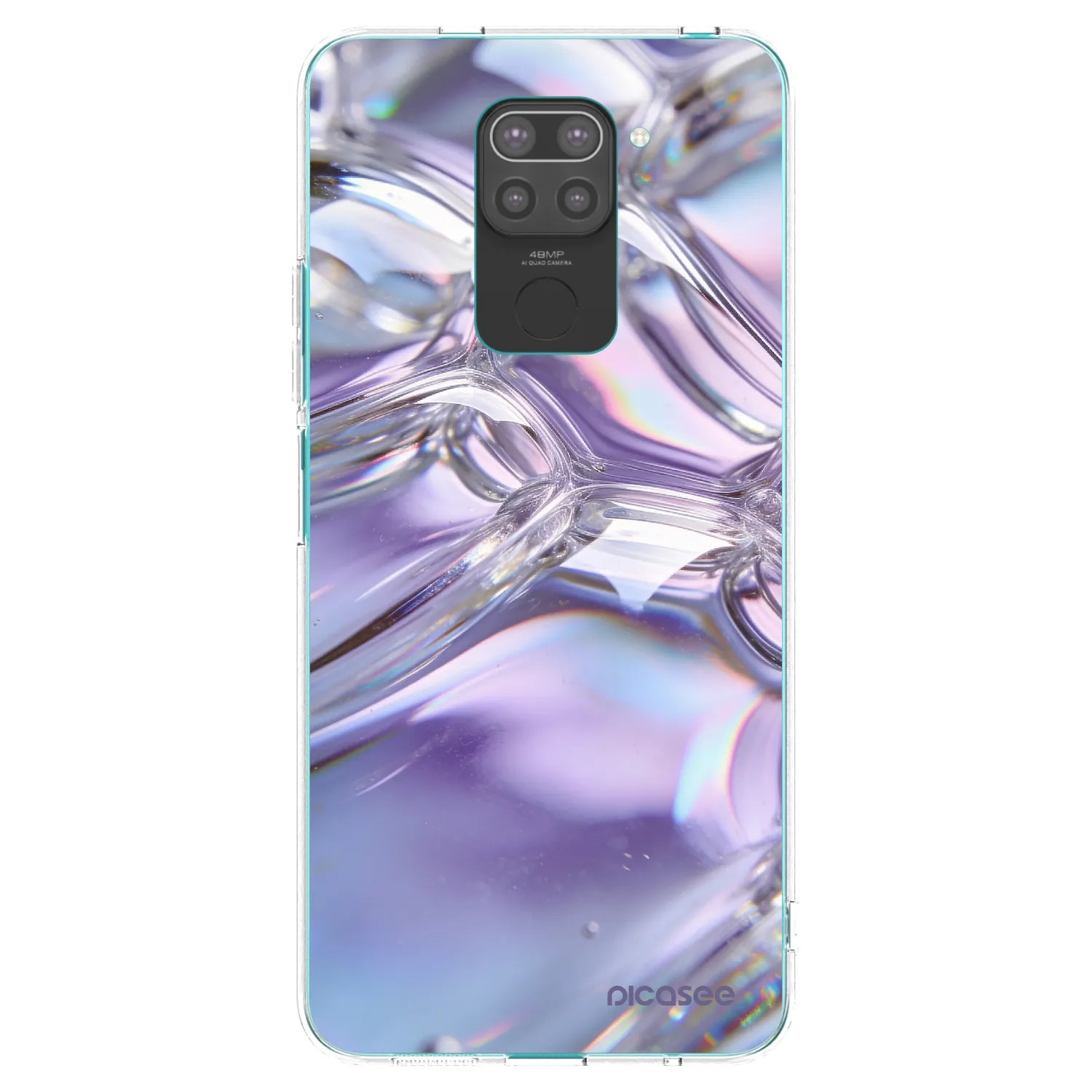 Picasee silikonski črni ovitek za Xiaomi Redmi Note 9 - Iridescent bubbles