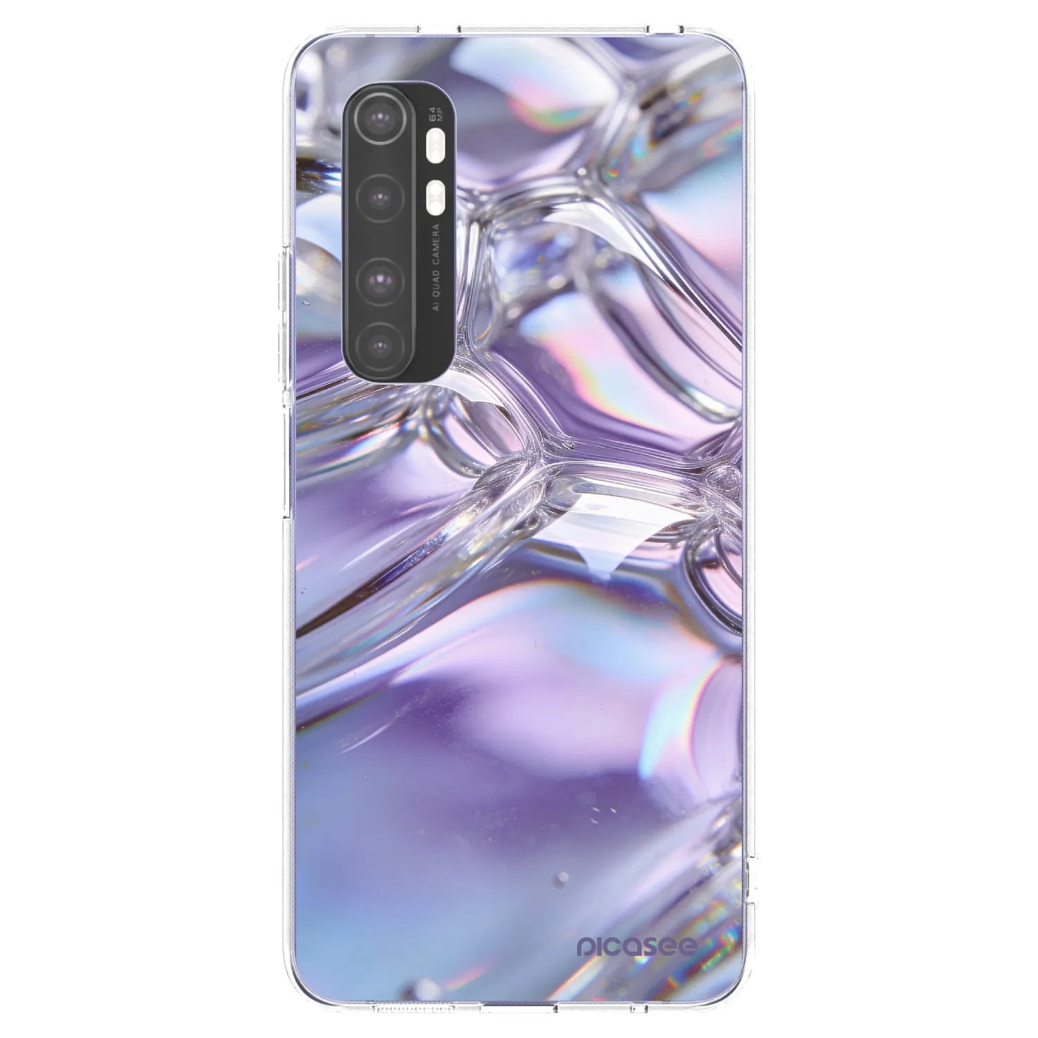 Picasee silikonski prozorni ovitek za Xiaomi Mi Note 10 Lite - Iridescent bubbles