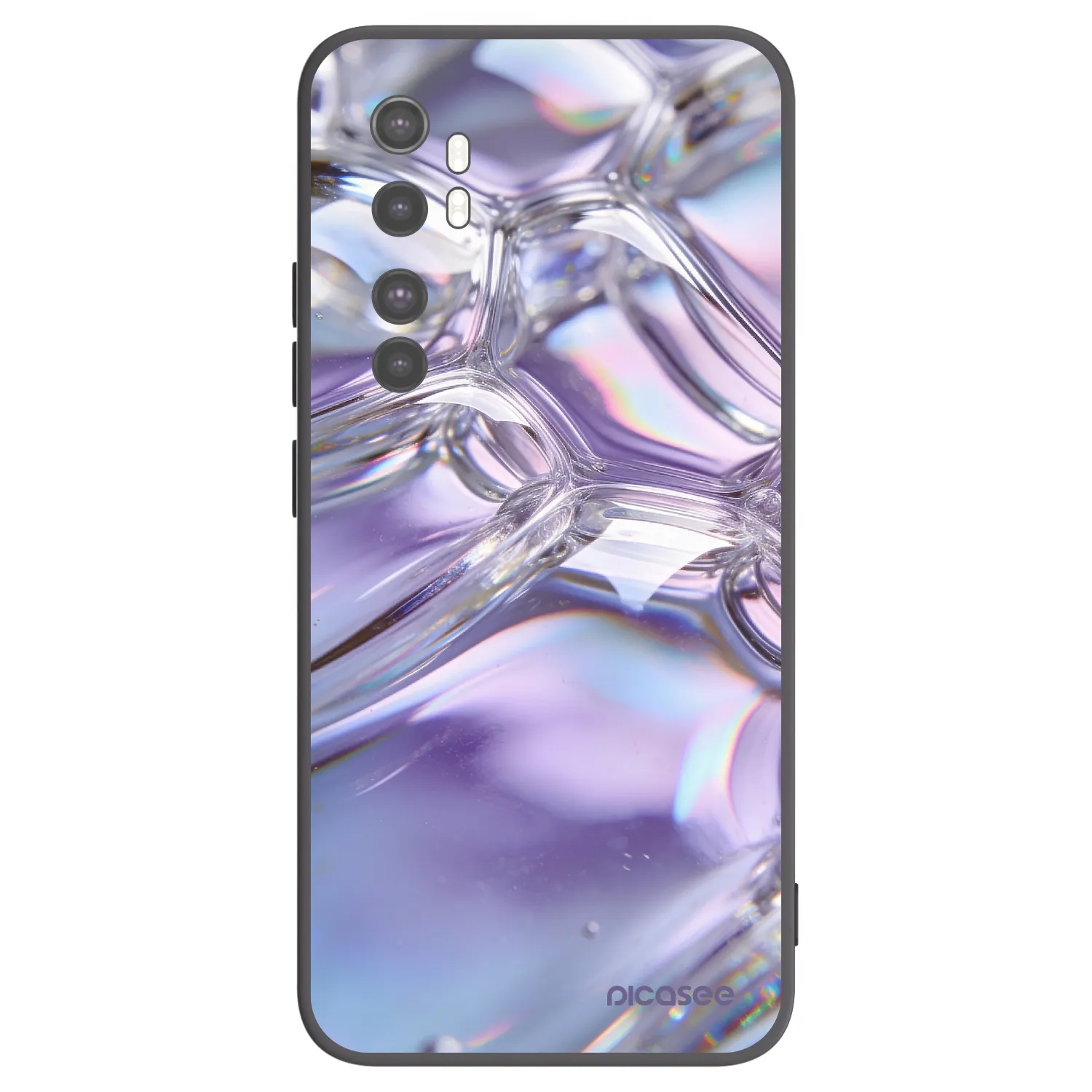 Picasee silikonski črni ovitek za Xiaomi Mi Note 10 Lite - Iridescent bubbles