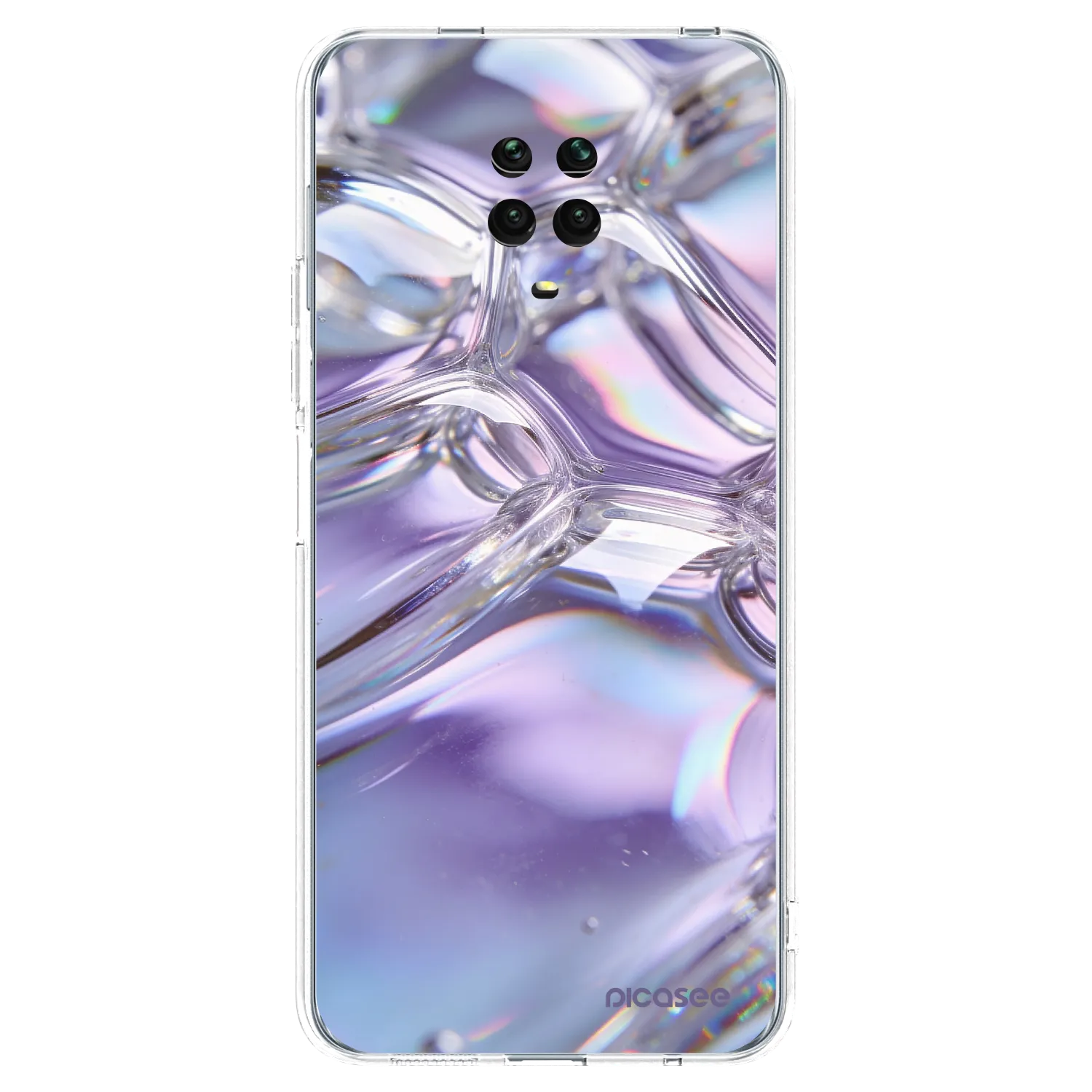 Picasee silikonski prozorni ovitek za Xiaomi Redmi Note 9S - Iridescent bubbles