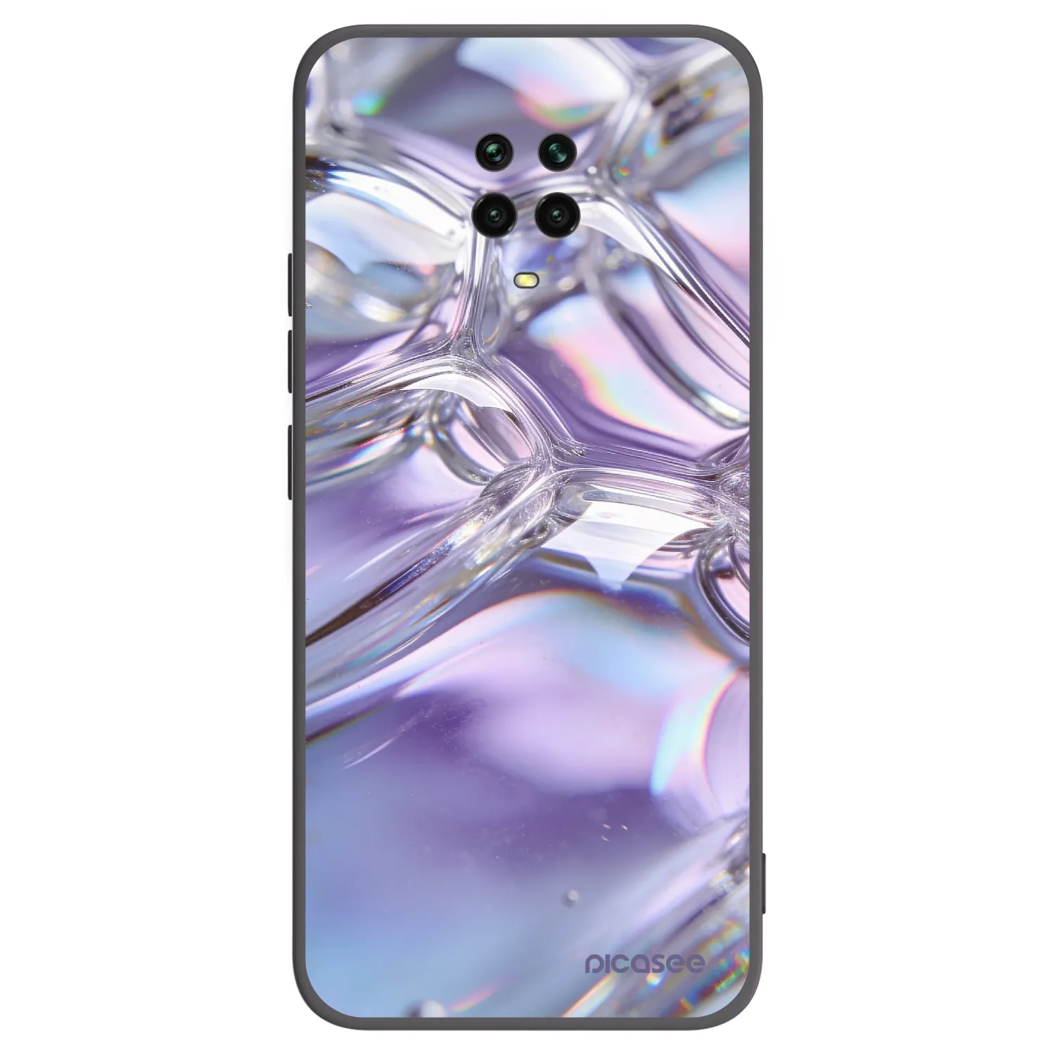 Picasee silikonski črni ovitek za Xiaomi Redmi Note 9S - Iridescent bubbles