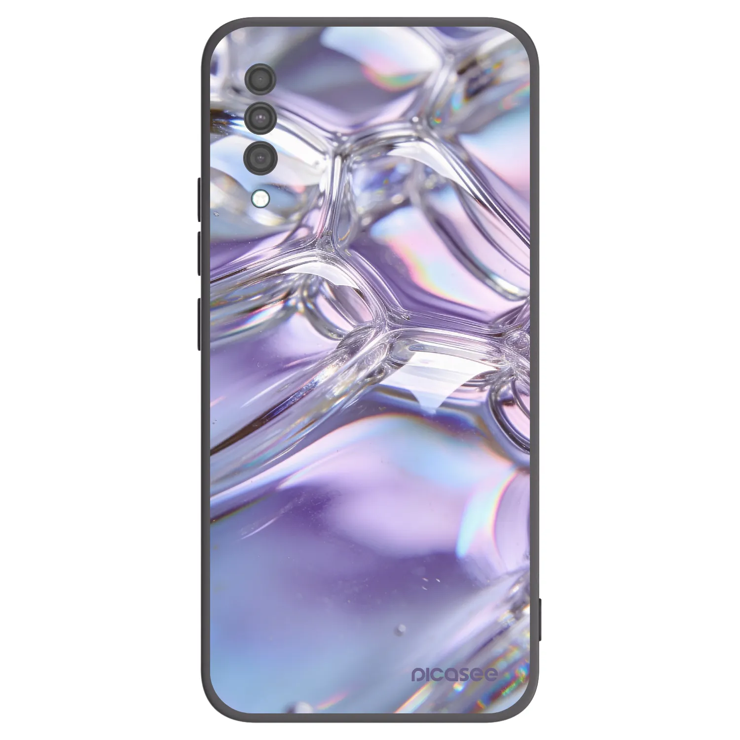 Picasee silikonski črni ovitek za Samsung Galaxy A30s A307F - Iridescent bubbles