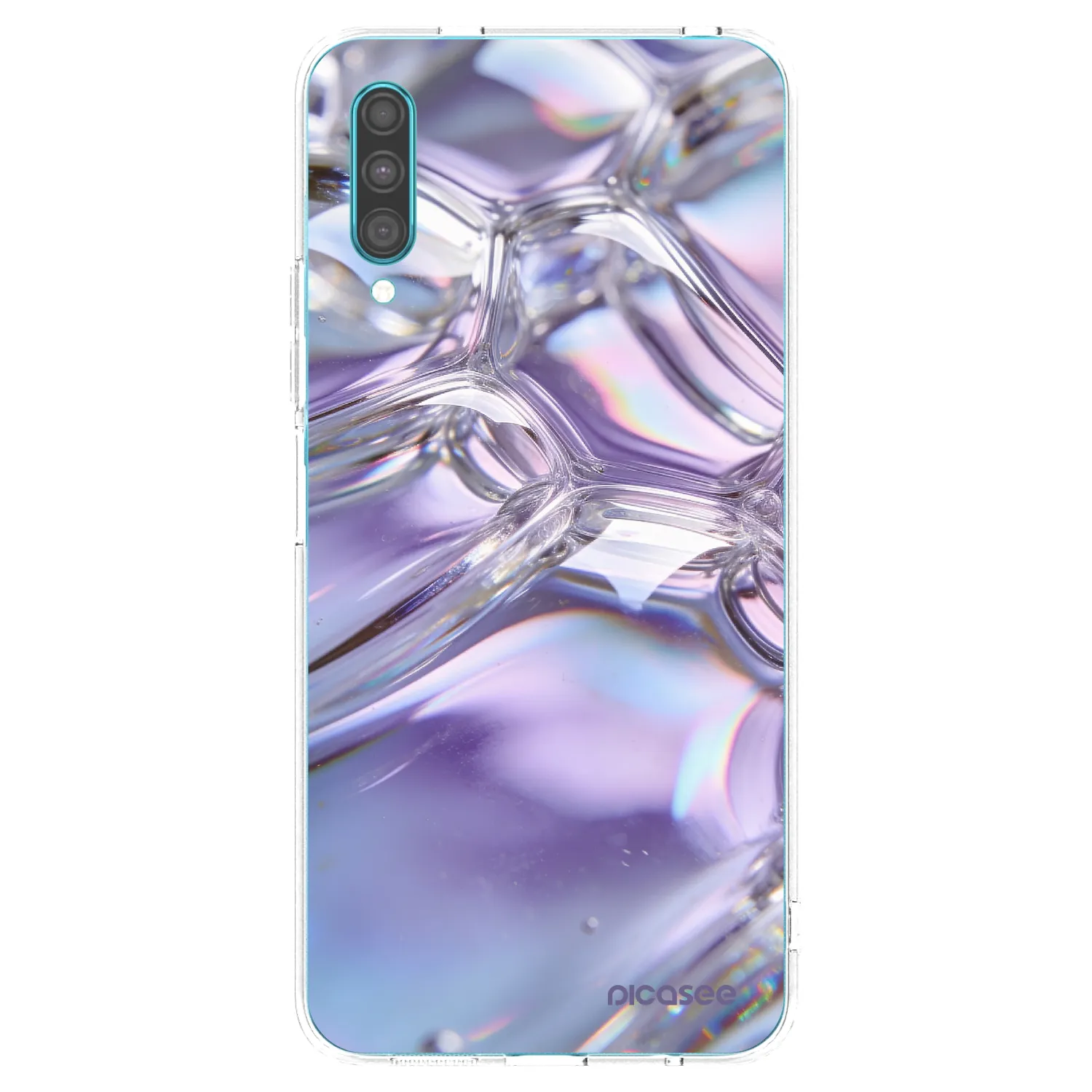 Picasee silikonski prozorni ovitek za Samsung Galaxy A30s A307F - Iridescent bubbles
