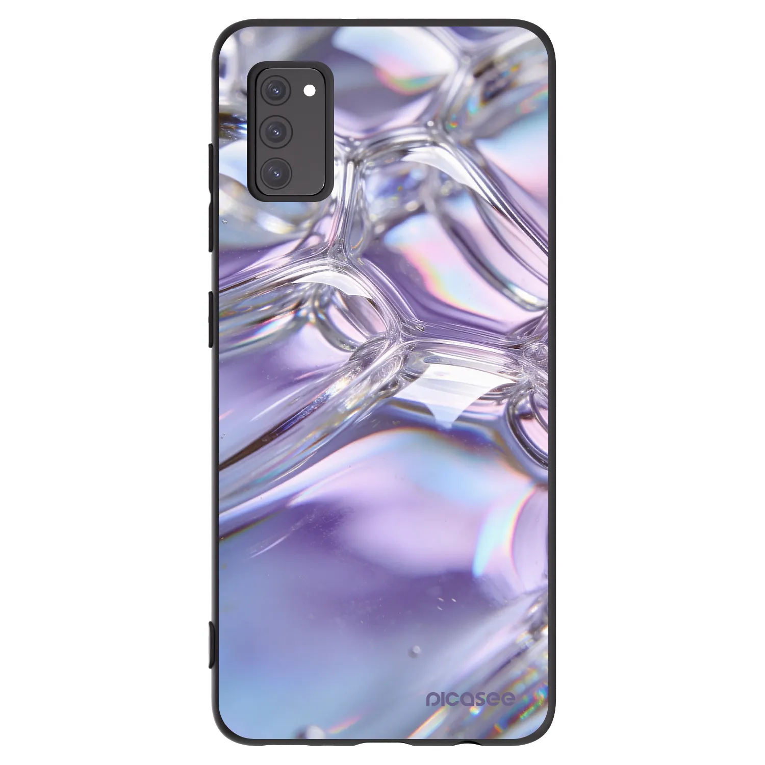 Picasee silikonski črni ovitek za Samsung Galaxy A41 A415F - Iridescent bubbles
