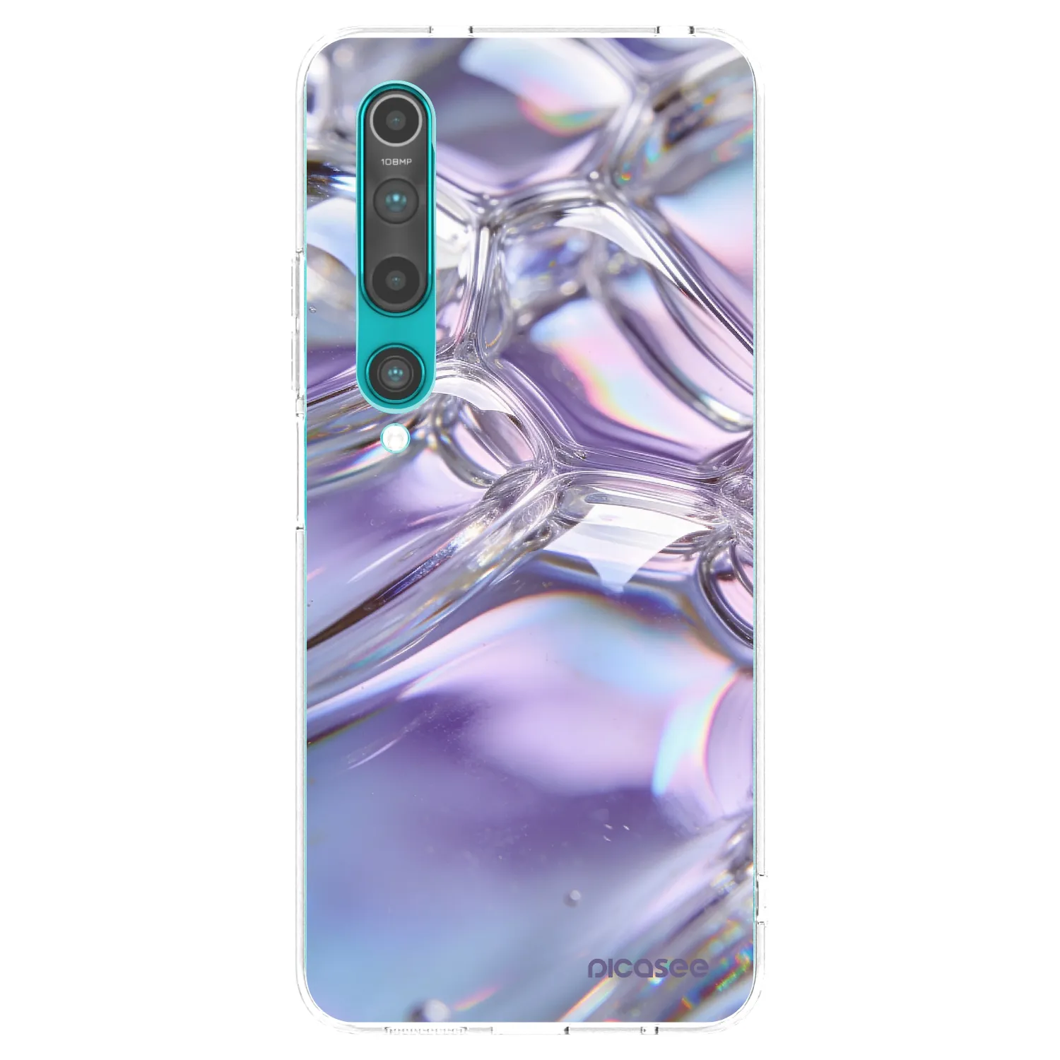 Picasee silikonski prozorni ovitek za Xiaomi Mi 10 - Iridescent bubbles