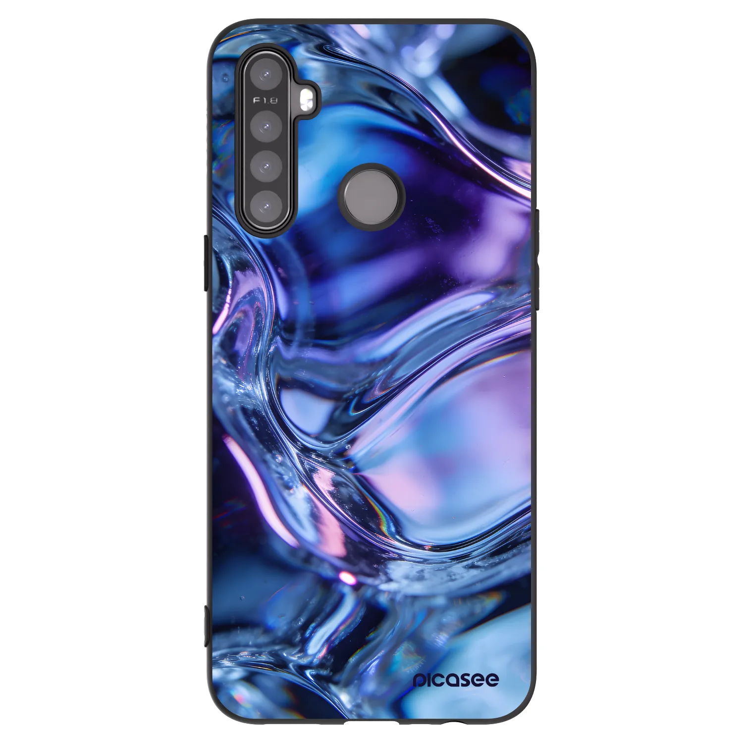 Picasee silikonski črni ovitek za Realme 5 - Iris liquid