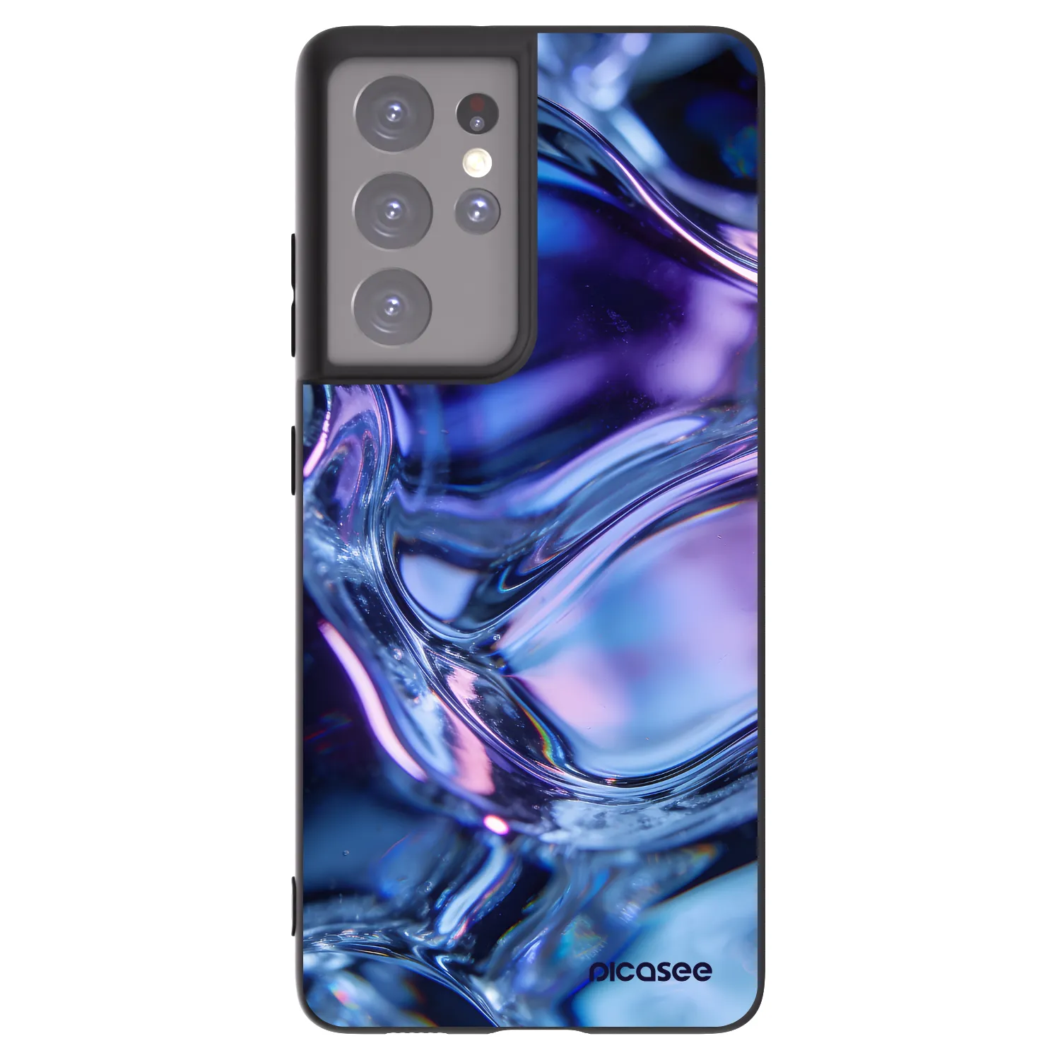 Picasee silikonski črni ovitek za Samsung Galaxy S21 Ultra 5G G998B - Iris liquid