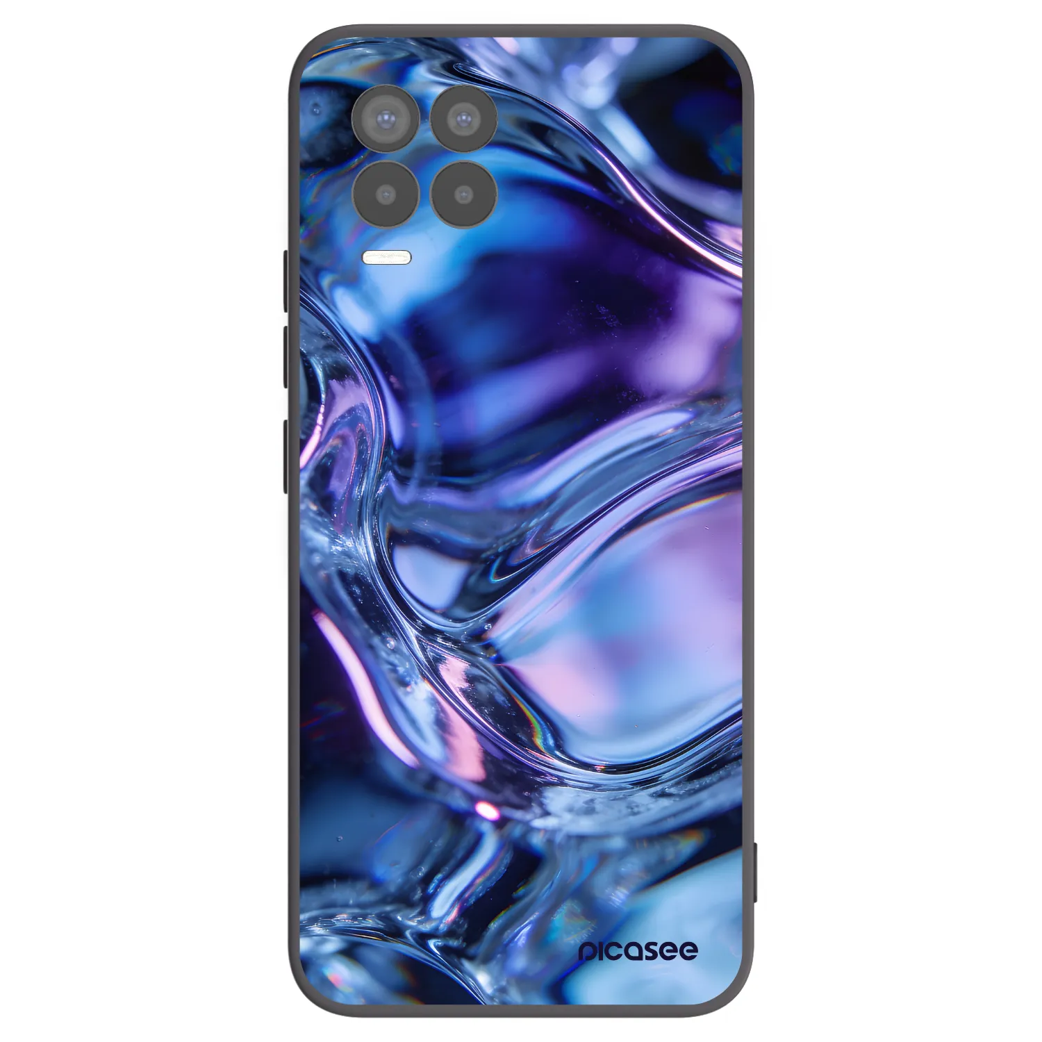 Picasee silikonski črni ovitek za Realme 8 4G - Iris liquid
