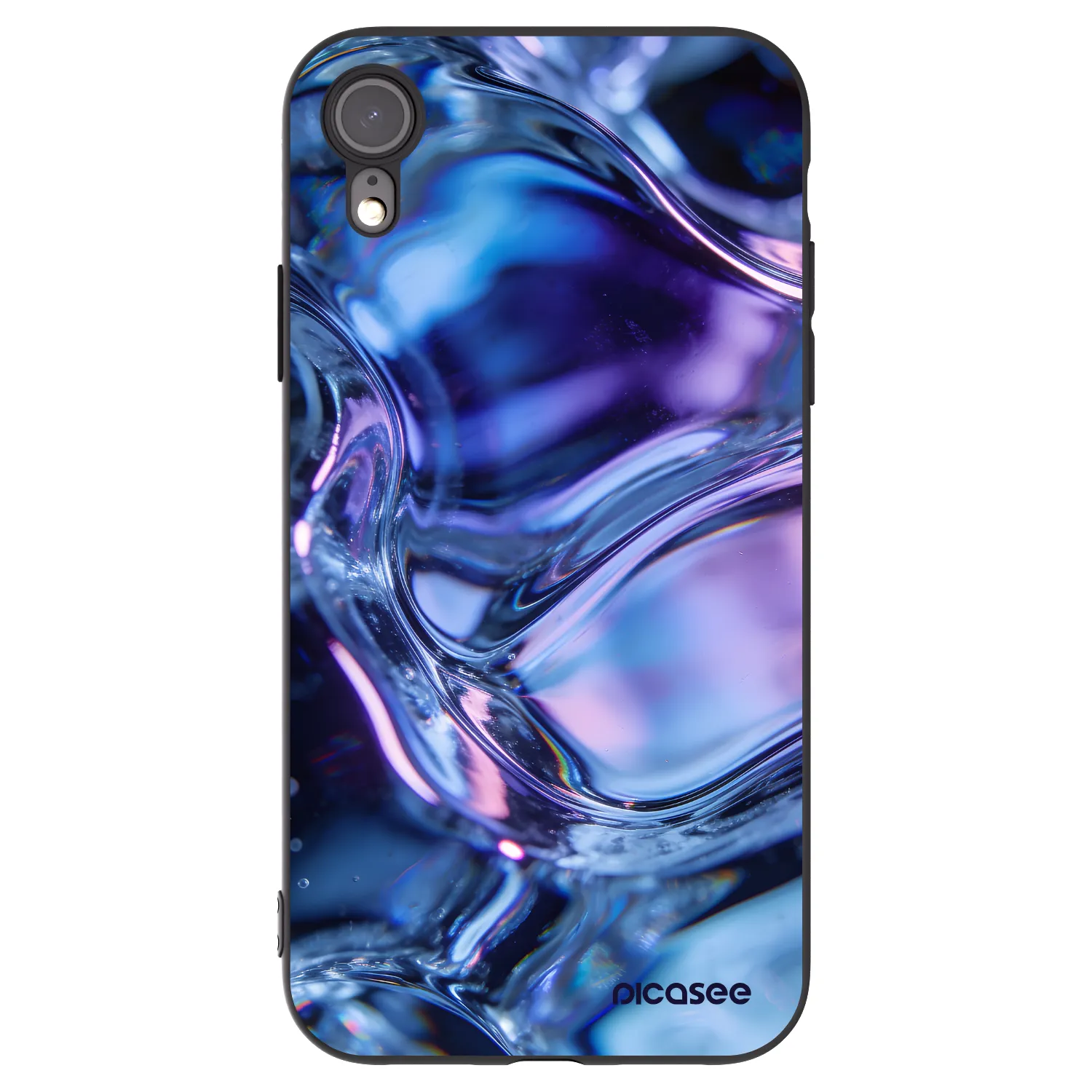 Picasee silikonski črni ovitek za Apple iPhone XR - Iris liquid