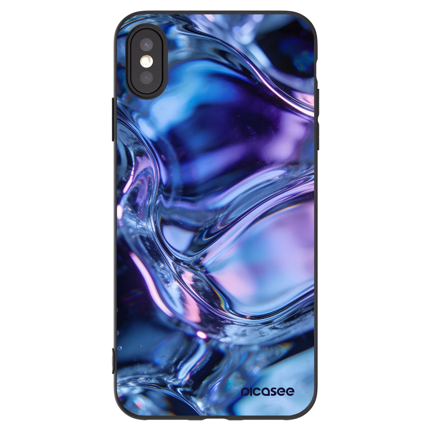 Picasee silikonski črni ovitek za Apple iPhone XS Max - Iris liquid