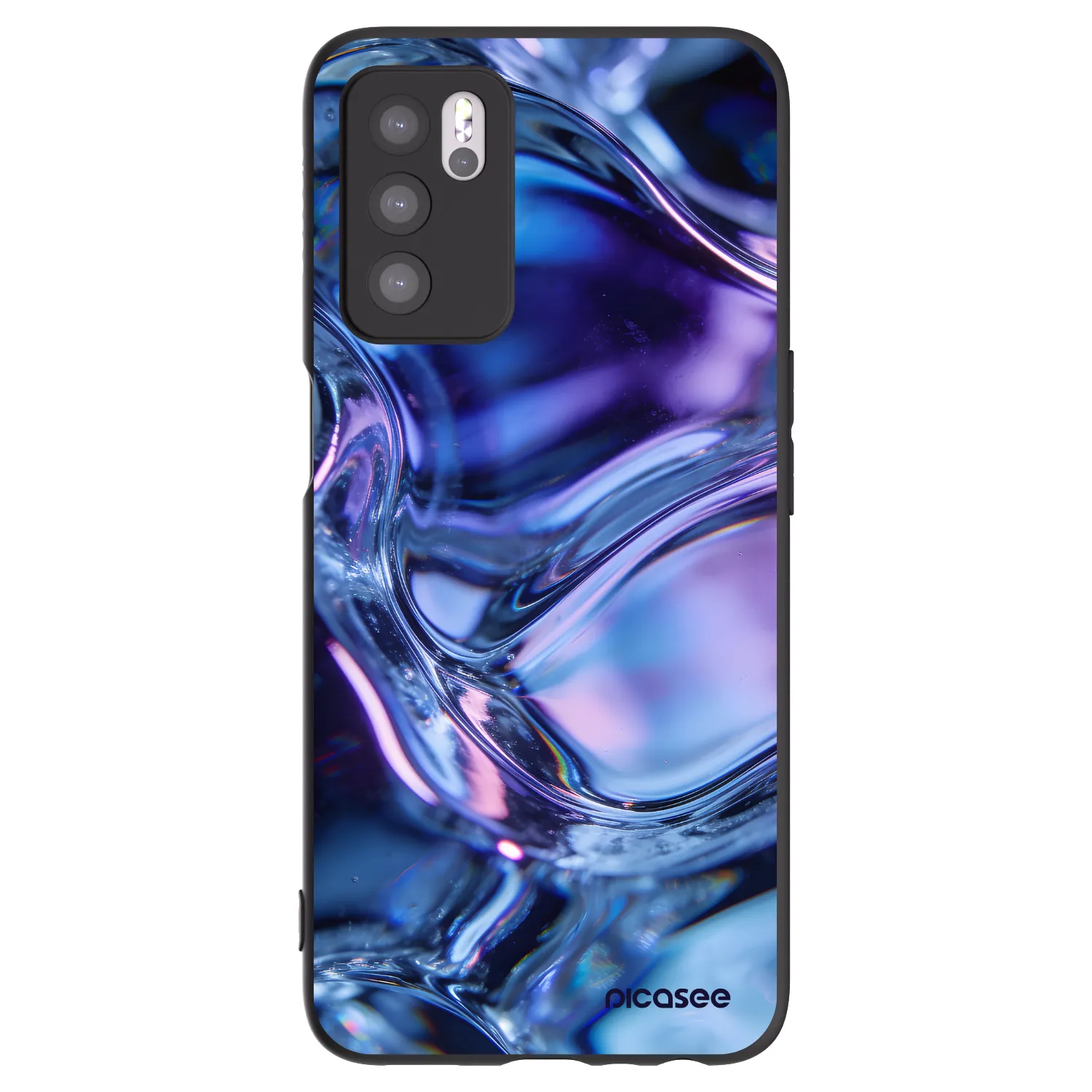 Picasee silikonski črni ovitek za OPPO A16 - Iris liquid