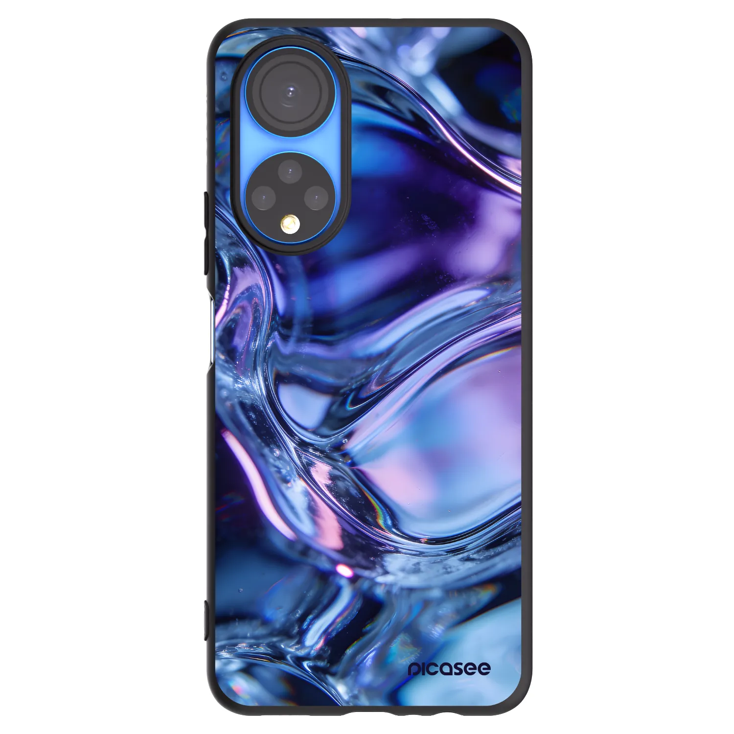 Picasee silikonski črni ovitek za Honor X7 - Iris liquid