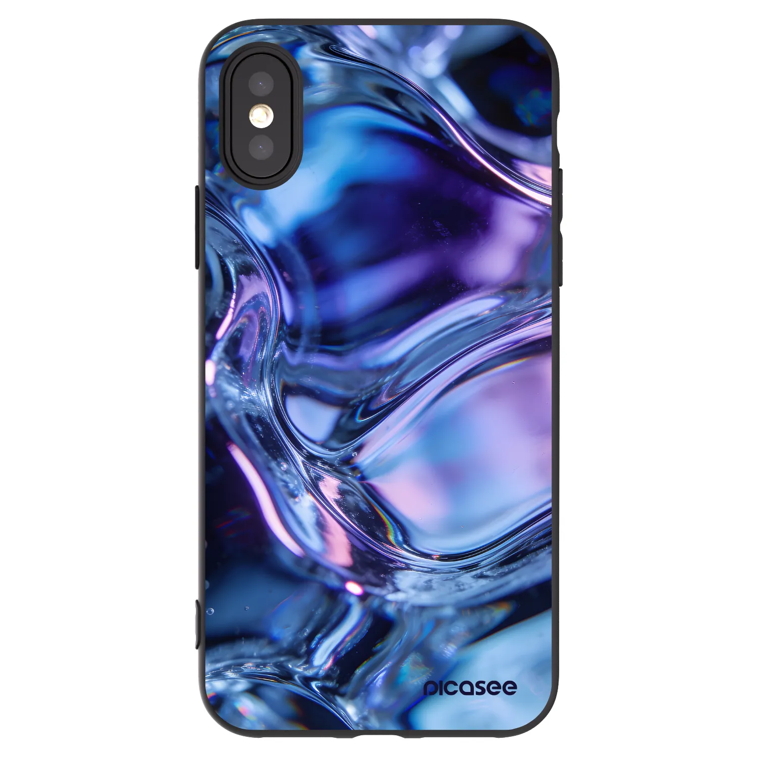 Picasee silikonski črni ovitek za Apple iPhone X/XS - Iris liquid